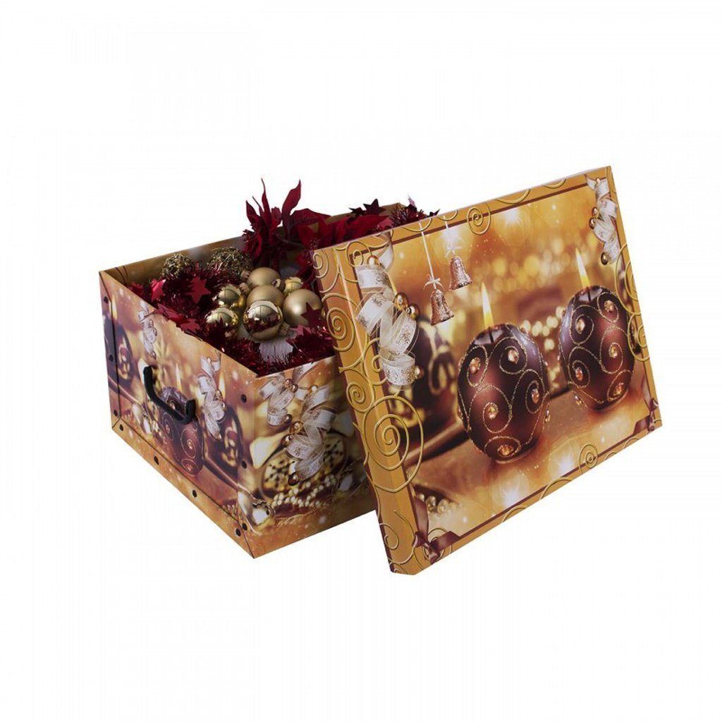 Kreher Aufbewahrungsbox Aufbewahrungsbox, Dekokarton - Motiv: Weihnachtskerzen