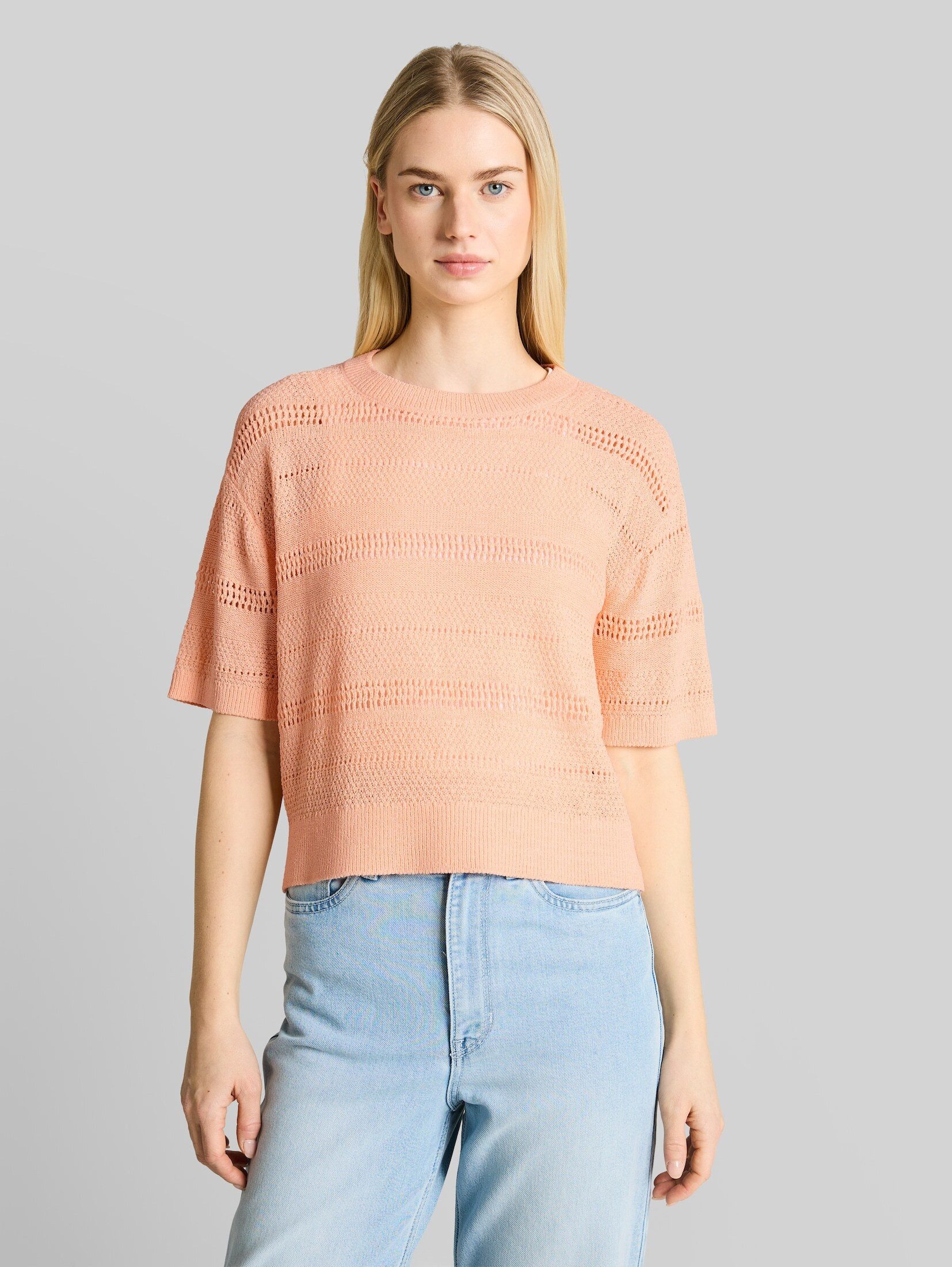 TOM TAILOR Denim Strickpullover Pullover & Strickjacken Relaxed Fit Strickpullover mit Lochmuster