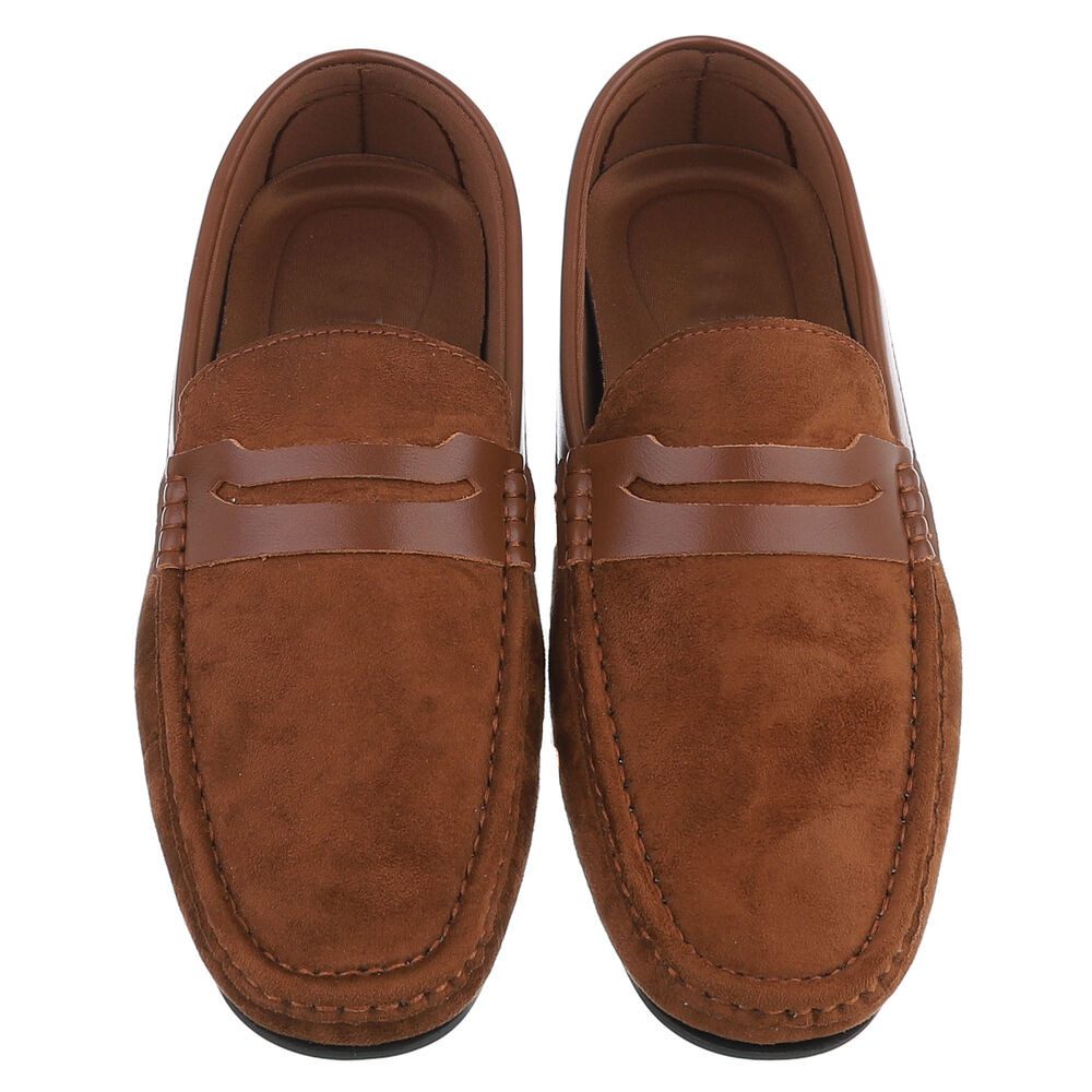 Coolwalk Herren Loafer Slipper in Veloursleder-Optik Slipper (91563770) Flach Slipper in Camel – Bild 4 von 5