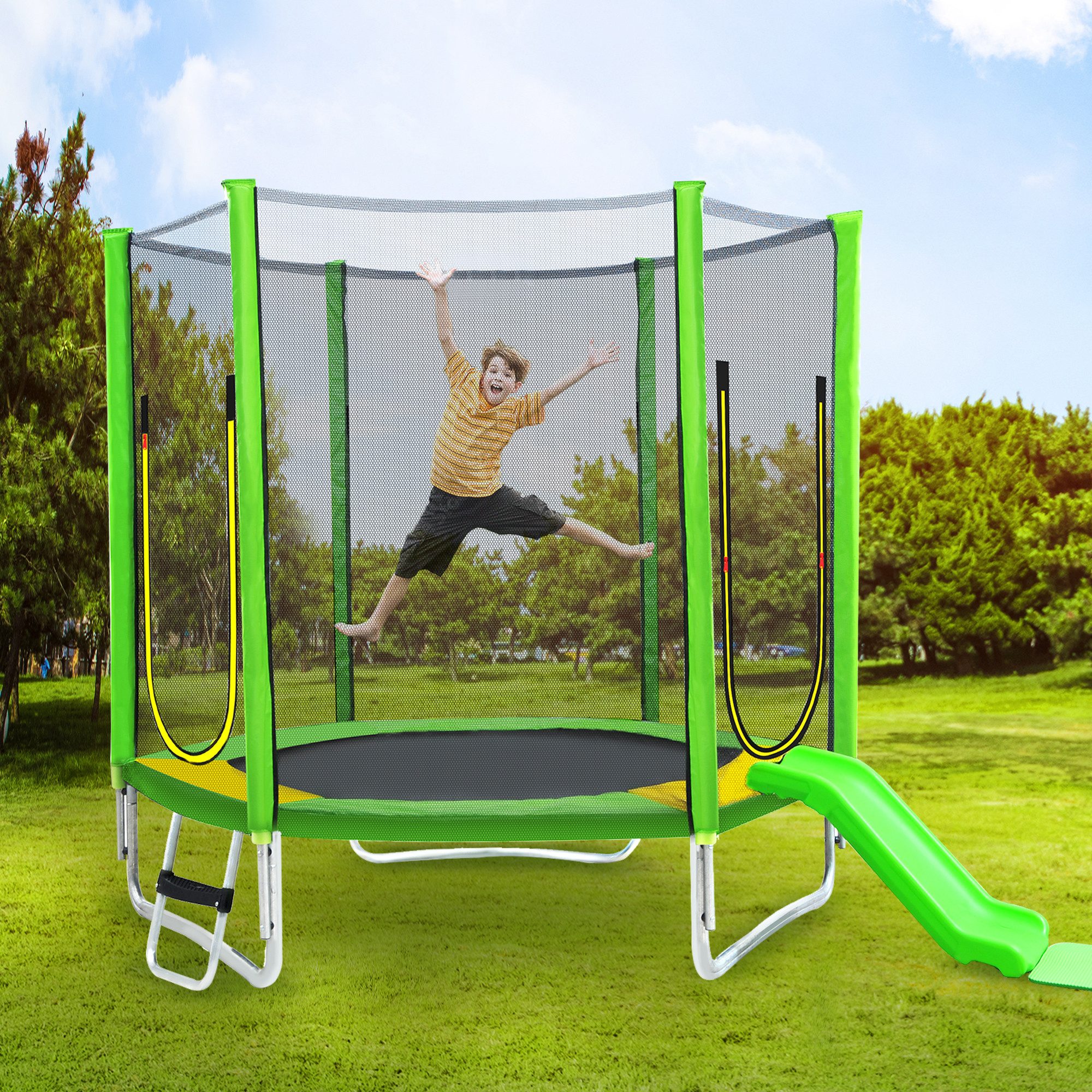 TavilaEcon Kindertrampolin TÜV-zertifiziertes 3-in-1 Gartentrampolin mit günstig online kaufen