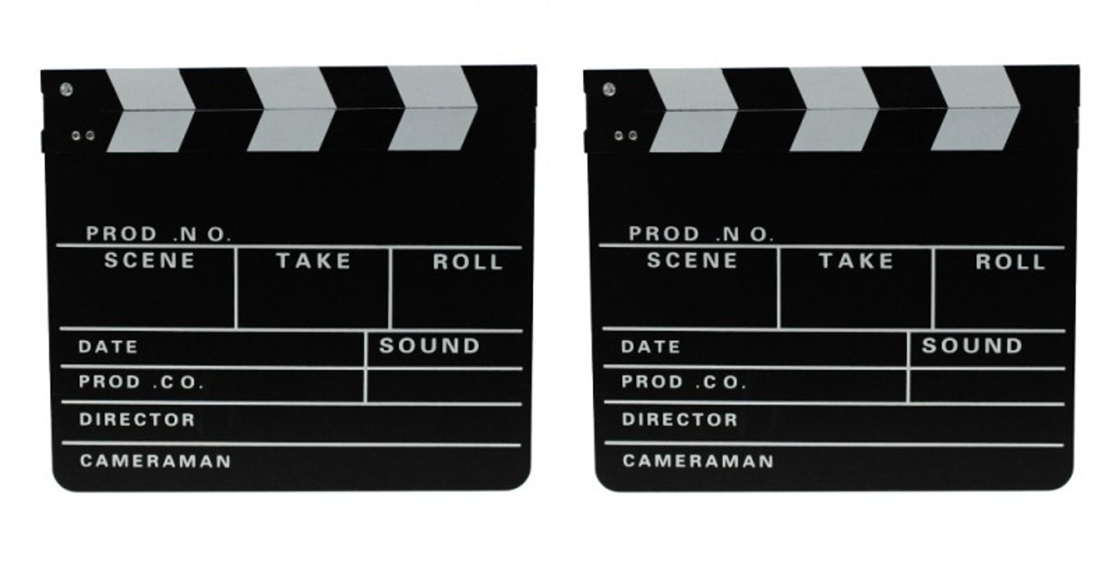 Filmklappe 2x Filmklappe Regieklappe Regie Film Hollywood Klappe 30x26cm