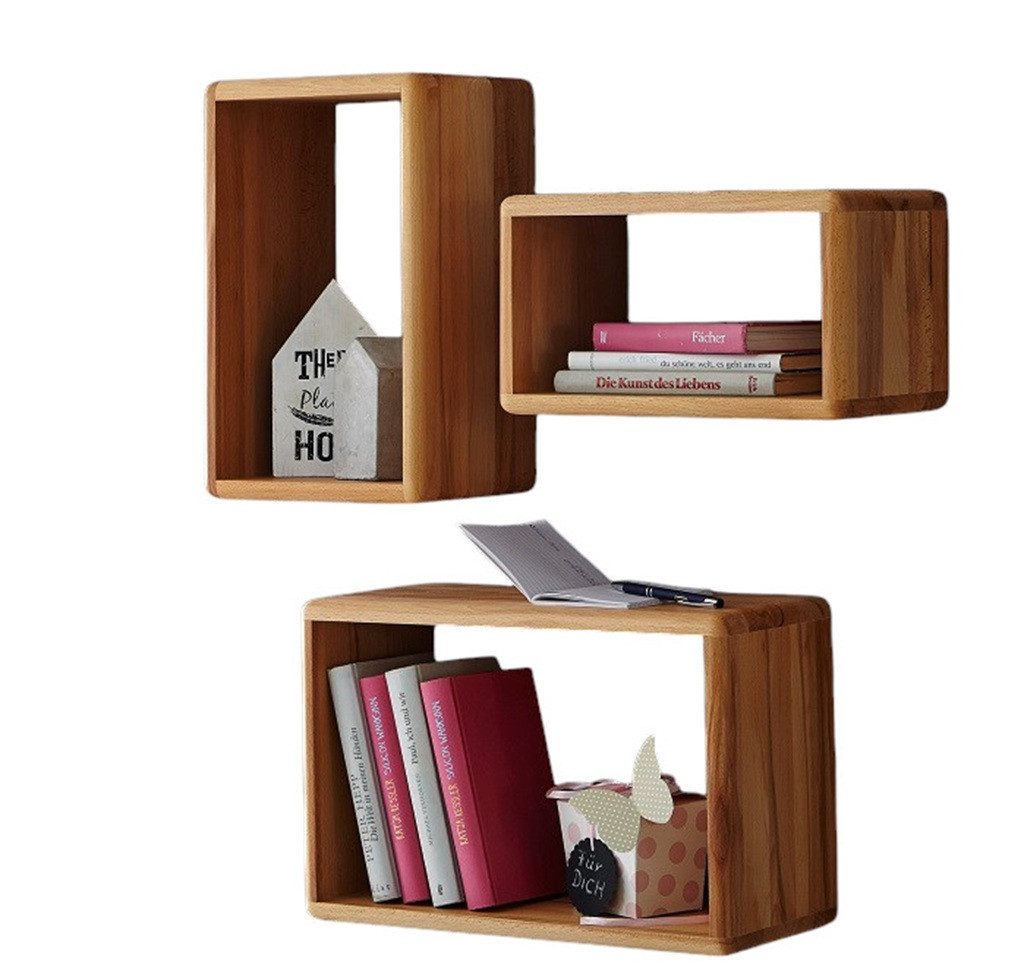 Main Möbel Hängeregal Wandregalset 'Bayreuth' Wildeiche massiv