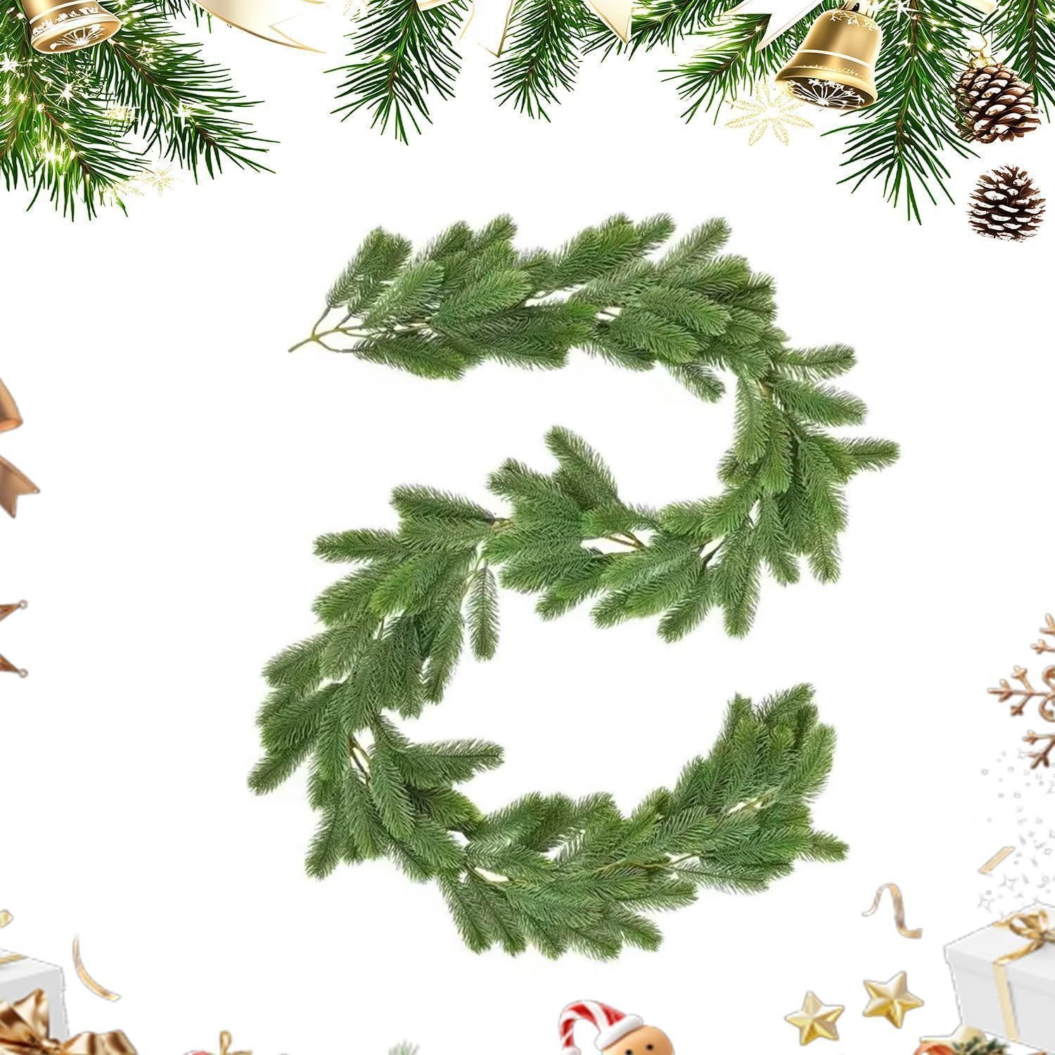 LuxusKollektion Girlanden Weihnachtsgirlande Tannengirlande 2.7m Grün