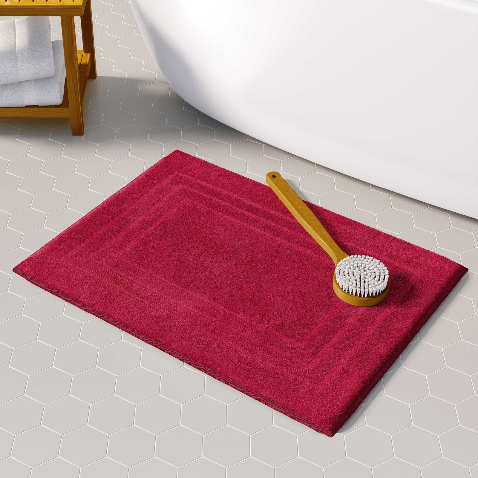 Duschmatte 2er-Pack Frottee Duschvorleger 50x70 cm