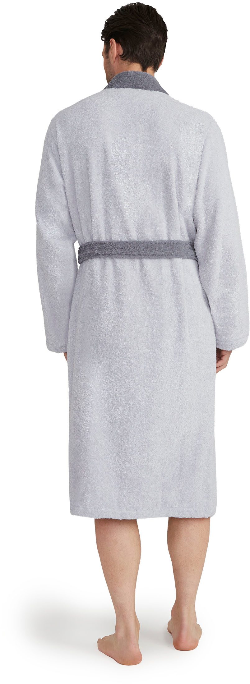 Möve Unisex-Bademantel Superwuschel Kimono mit Blende, Langform, Walkfrottier, Kimono-Kragen, Gürtel, ideal für Sauna & Spa, Hotelbademantel