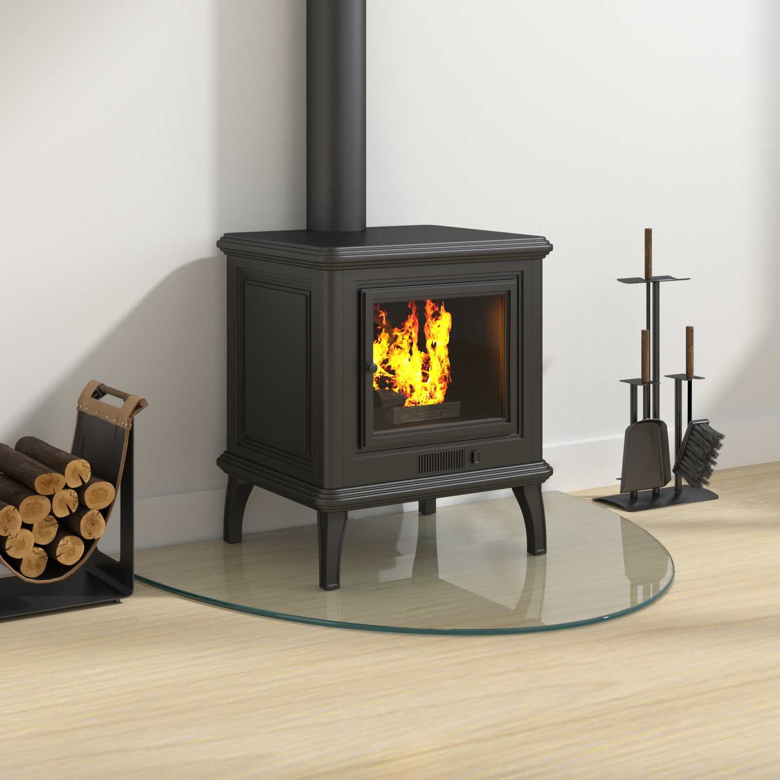 vidaXL Bodenplatte Feuerstelle Glasplatte Transparent 800 x 600 mm Glas, (1-St)