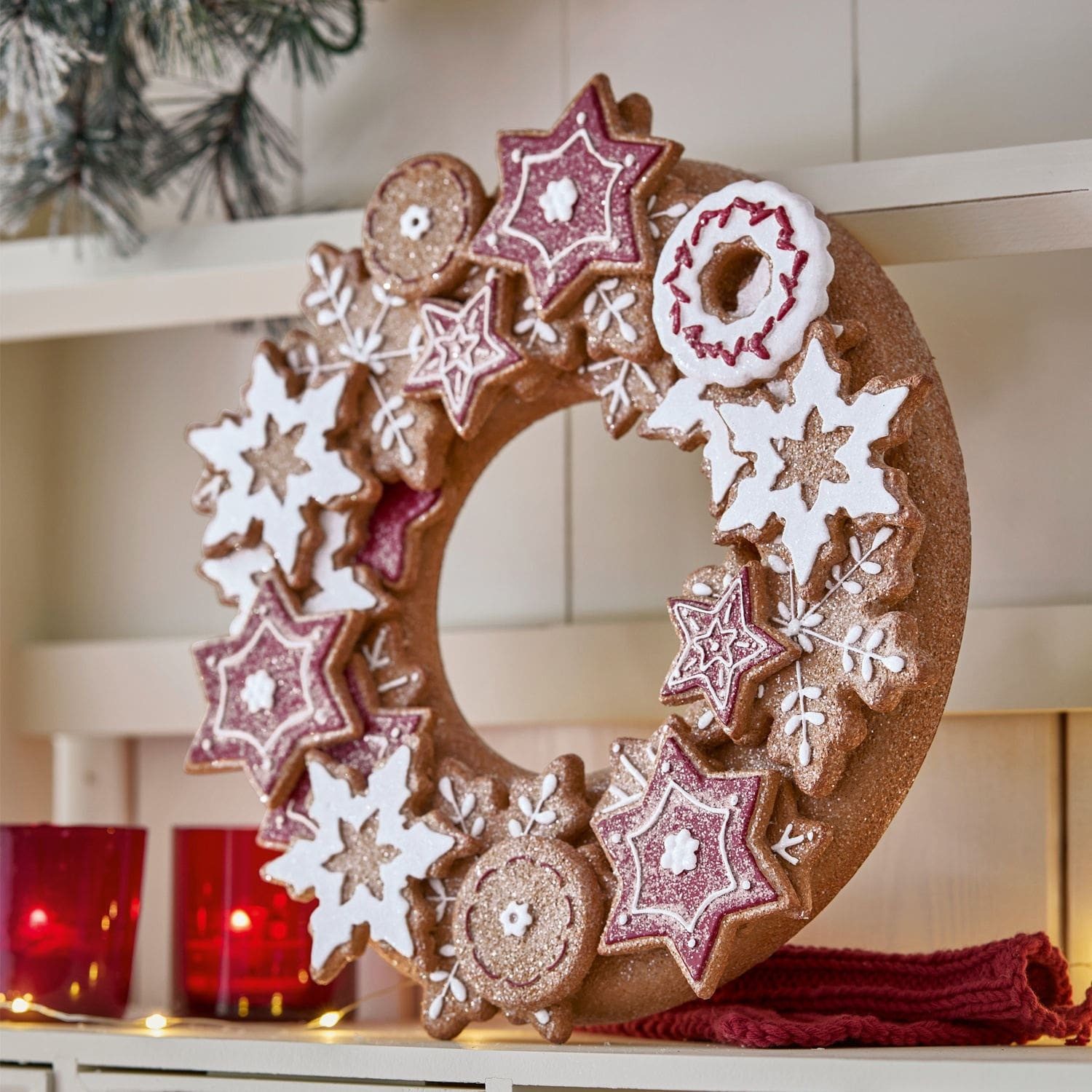 Mirabeau Weihnachtsfigur Kranz Anyama rot/braun/weiß (kein Set, kein Set)