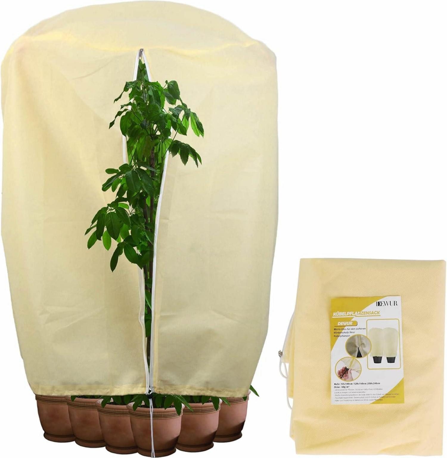 Abdeckhaube Winterschutz 200x200x240cm 80g/m² für Kübelpflanzen Frostschutz