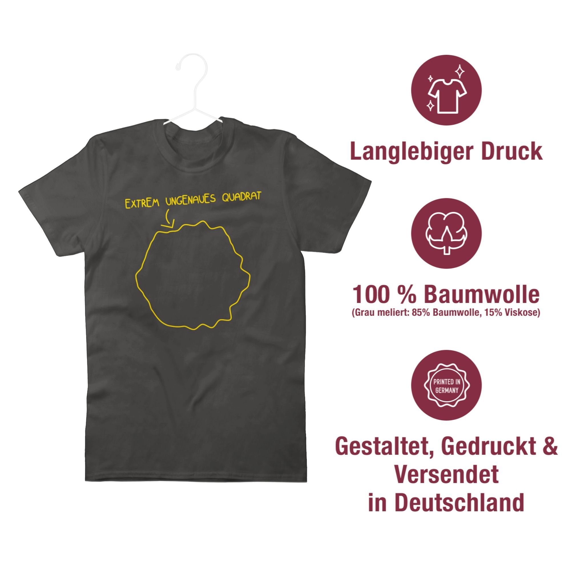 Spruch Extrem T-Shirt Dunkelgrau Sprüche mit Quadrat Shirtracer 02 ungenaues Statement