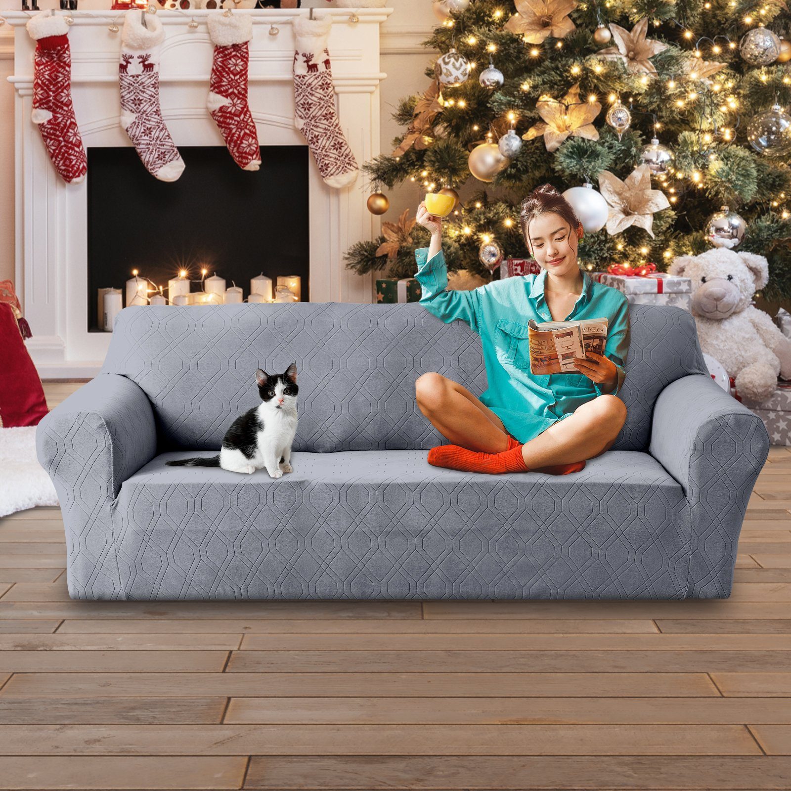 Sunicol Sofabezug Jacquard, Überzug, Elastische Couchbezug mit Anti-Rutsch- günstig online kaufen