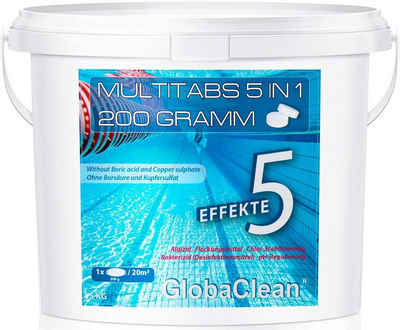 GlobaClean Chlortabletten 5 kg Pool Chlor Multitabs 5in1 200g