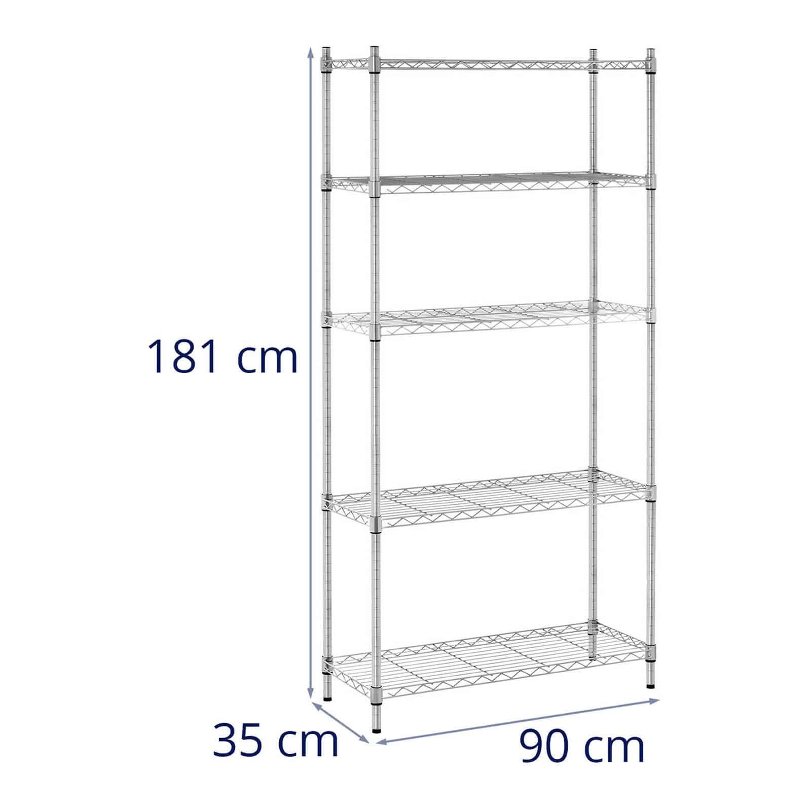 cm grau 180 x Royal x 90 Regal Catering Küchenregal kg Metallregal 250 Lastenregal 35