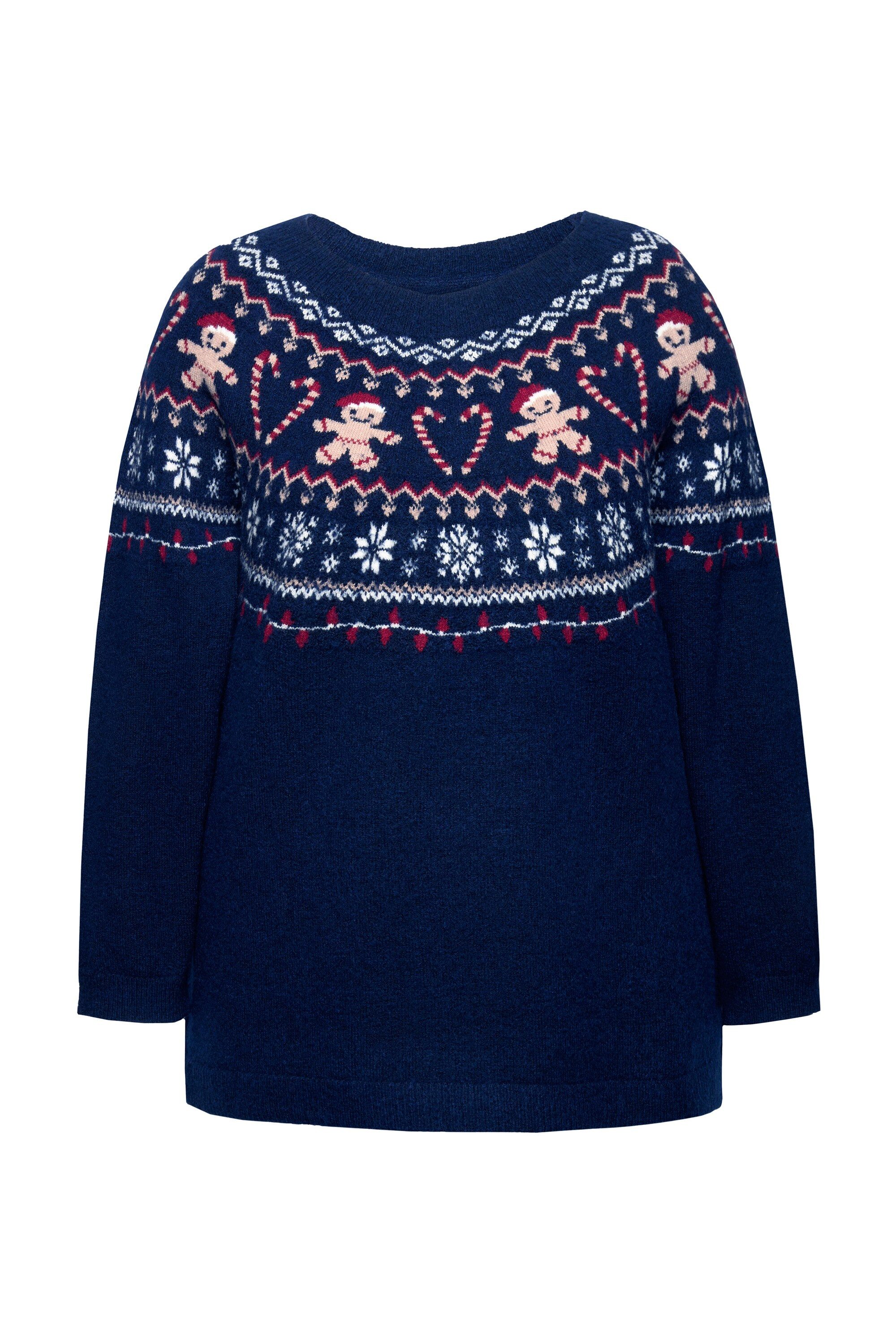 Ulla Popken Strickpullover Weihnachtspullover Norwegermuster