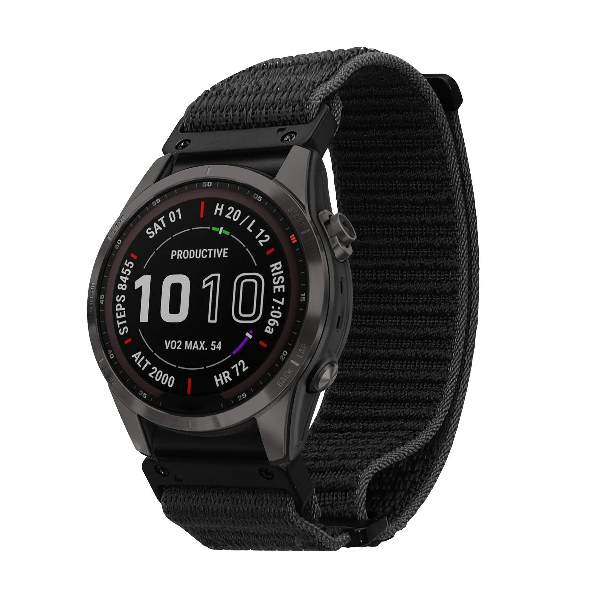 kwmobile Smartwatch-Armband Armband für Garmin Instinct 2S / Fenix 8S / Fenix 7S / Fenix 6S, Nylon Fitnesstracker Sportarmband Band - Innenmaße von