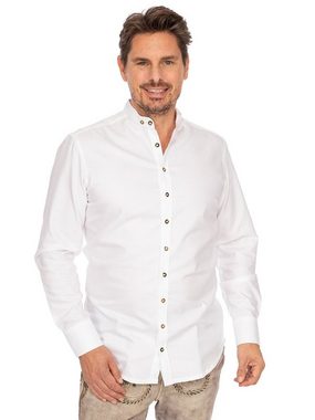 Gipfelstürmer Trachtenhemd Hemd Stehkragen 420000-4255-01 weiß (Slim Fit)