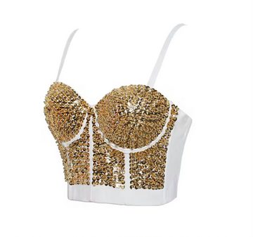 Quality Elegance Spaghettitop Sequin Embroidery Spaghetti Top Sexy Bustier