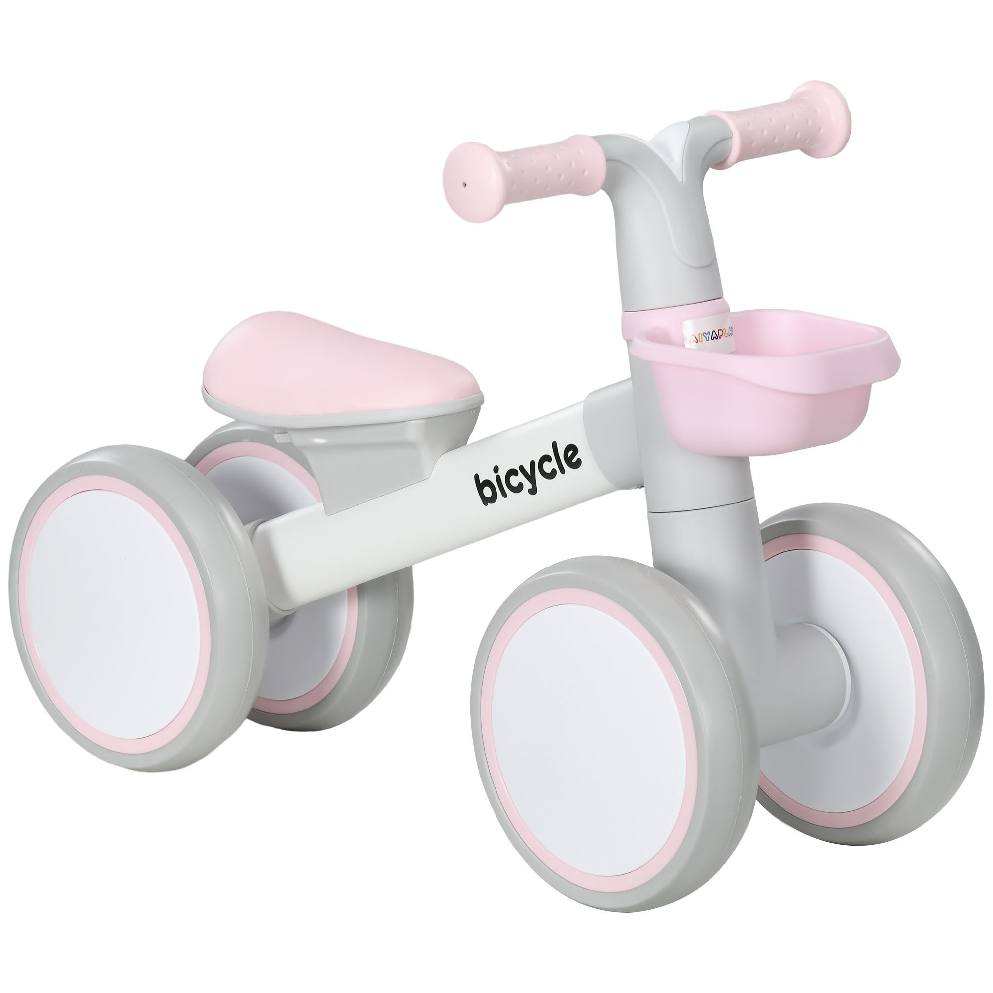 AIYAPLAY Laufrad Kinder ab 1 Jahre Baby bis 20 kg Lauflernrad 6.9 Zoll, Einstellbarer Lenkerwinkel, rosa