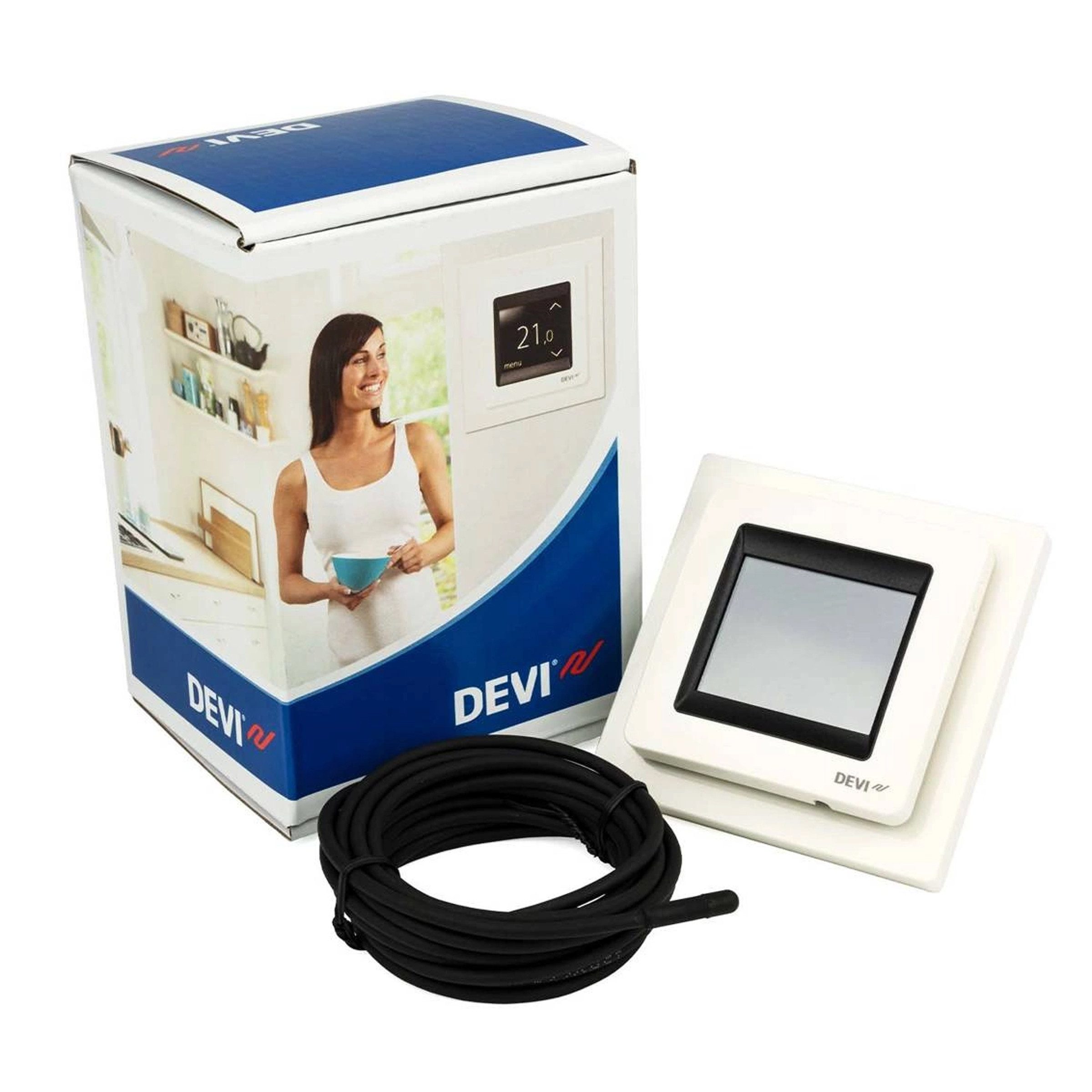 Danfoss Raumthermostat Danfoss DEVIreg Touch 140F1064 Thermostat Weiß für Fußbodenheizung, (1-St)