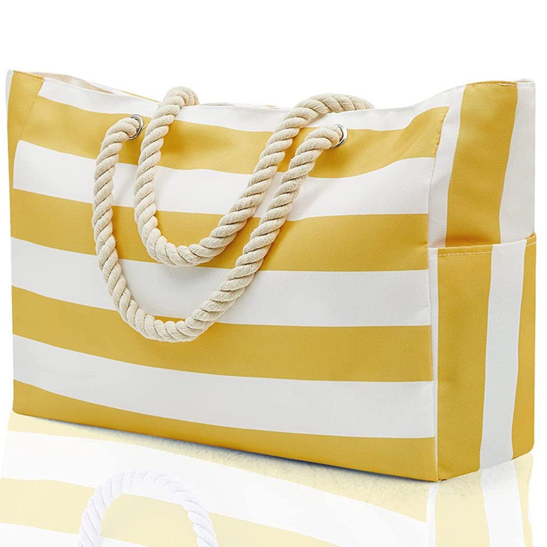 Grosse Tasche, Haiaveng Strandtasche,mit Strandtasche Strandtasche,Badetasche,Wasserdicht Reißverschluss Strandtasche,Schwimmbad YELLOW