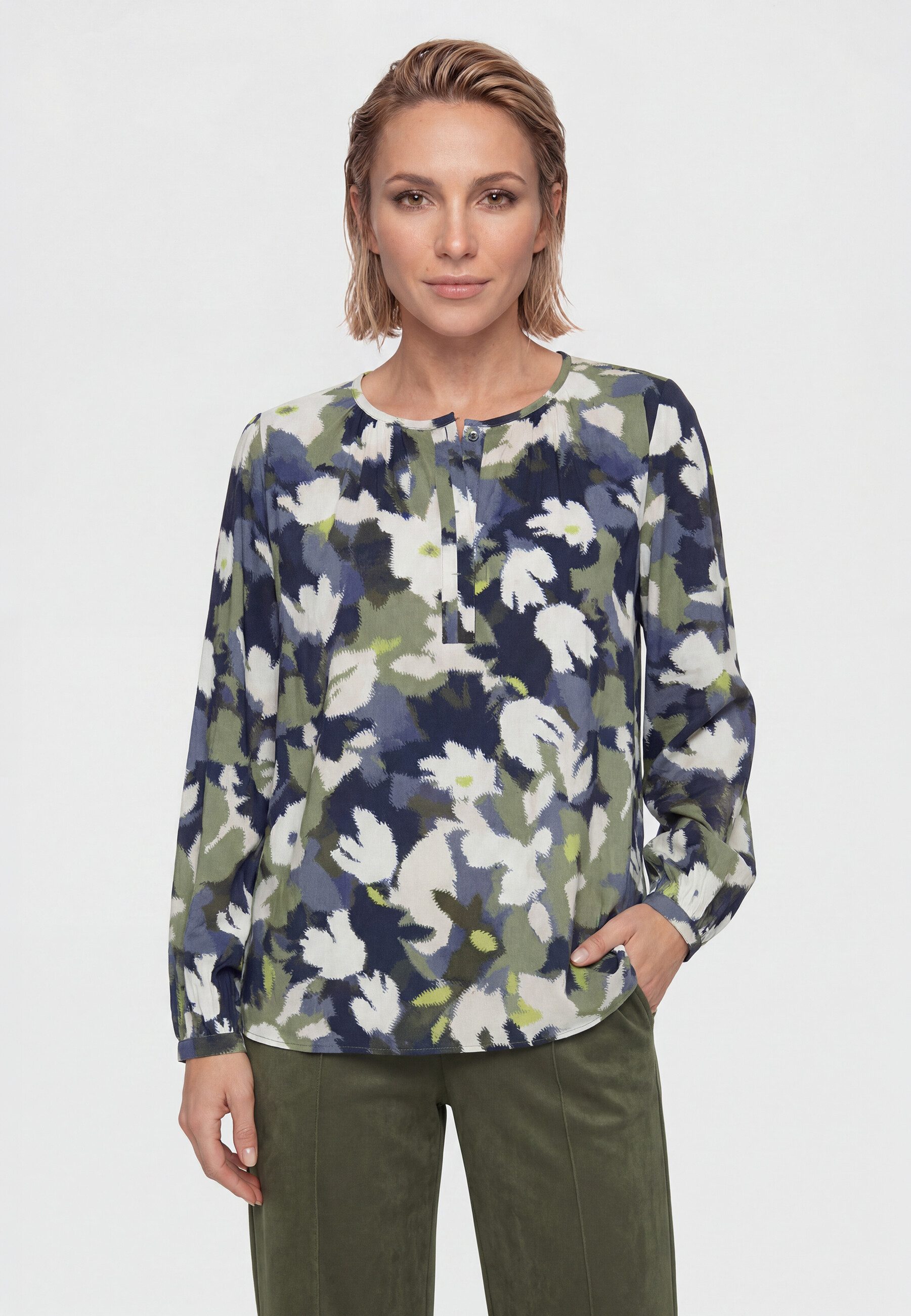 Olsen Hemdbluse Bluse mit Allover-Dessin