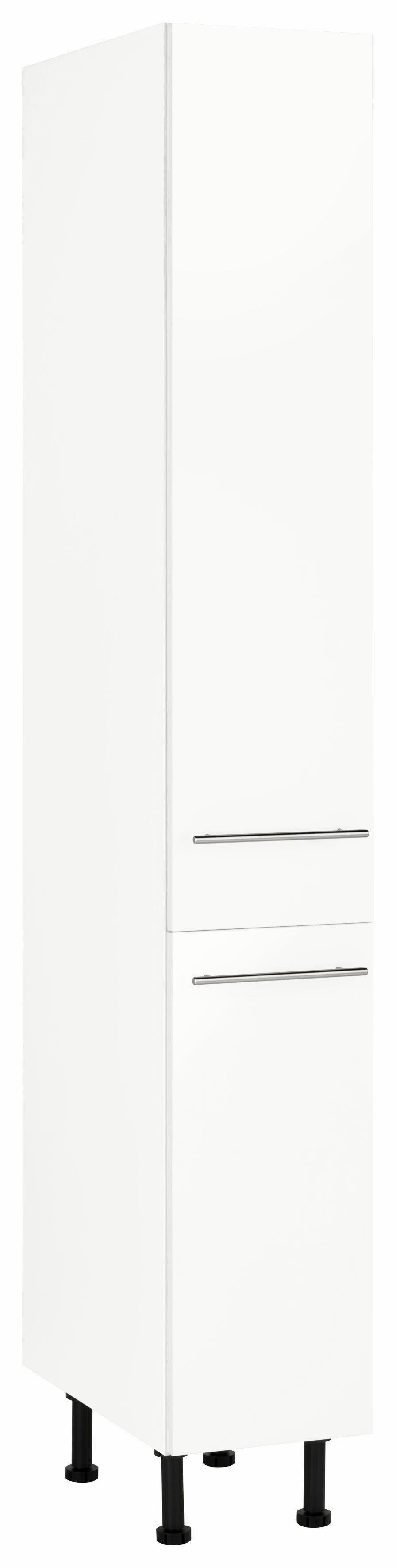 Küchen 30 cm weiß mit Ela Auszügen, 2 Apothekerschrank breit mit Soft-Close-Funktion, wiho