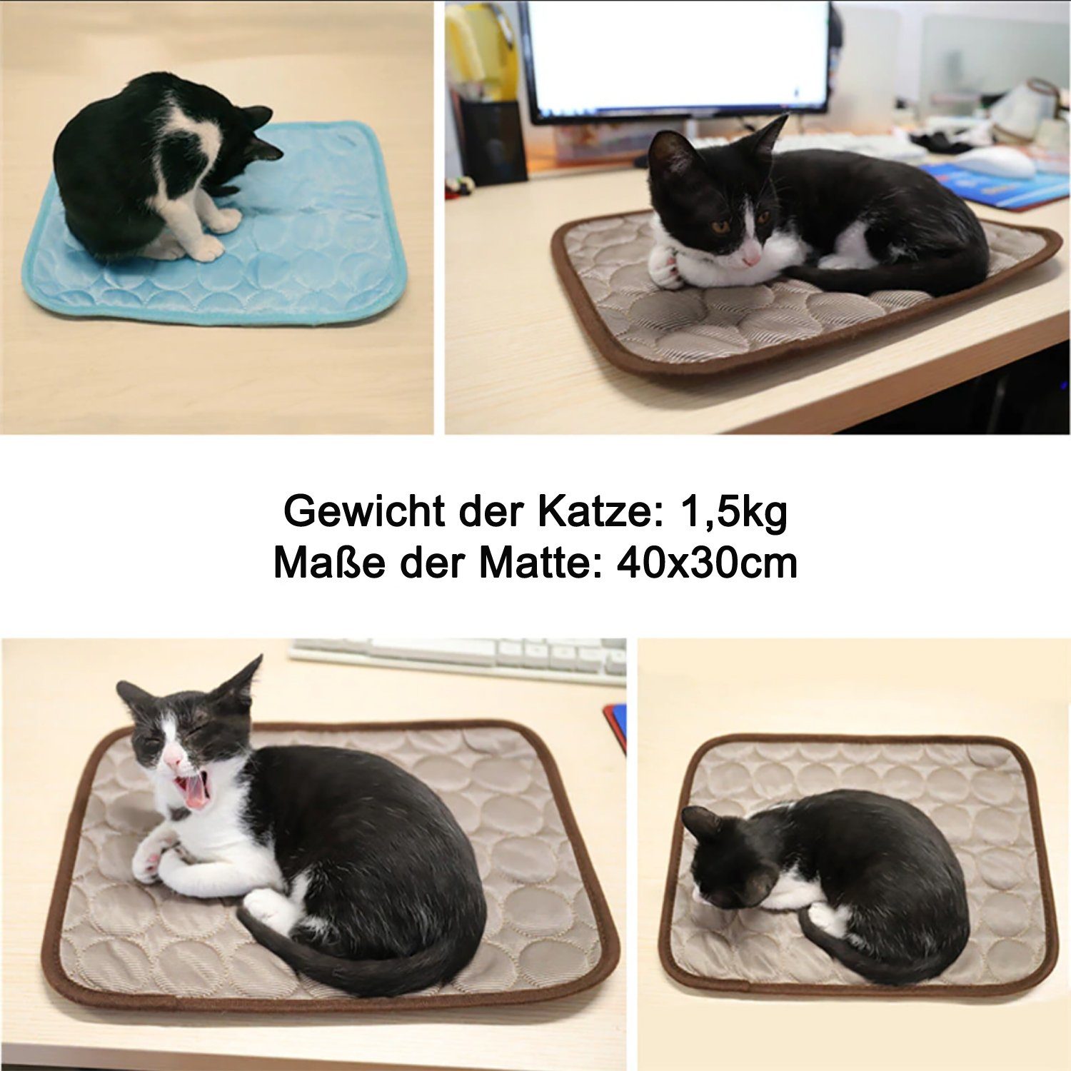 TPFLiving Hundematte Kühlende Unterlage für Ihr Haustier - Kühlmatte für Katzen und Hunde, Selbstkühlend und Atmungsaktiv - Verschiedene Modelle