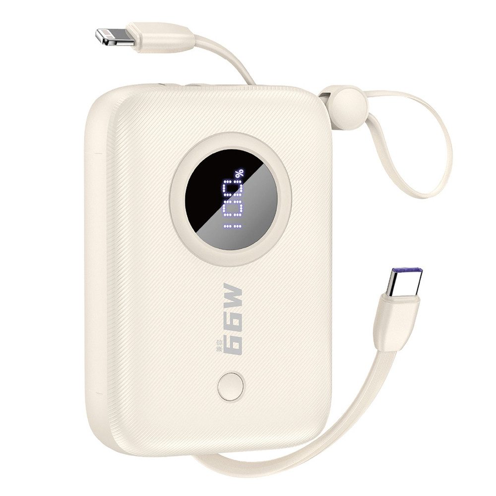 Dudao Taschenakku Kabelset Powerbank 10000 mAh (1 St), Eingebaute Kabel, Handschlaufe, Schnellladung