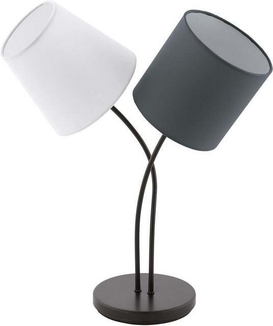 EGLO Tischleuchte »ALMEIDA«, schwarz / L38 x H47,5 x B18,5cm / exkl. 3 x E14 (je max. 25W) / Tischlampe aus Stoff - Texttilschirm - Tischleuchte - Schlafzimmerlampe - Nachttischlamoe - Lampe - Stoffschirm - Stofflampe-Otto
