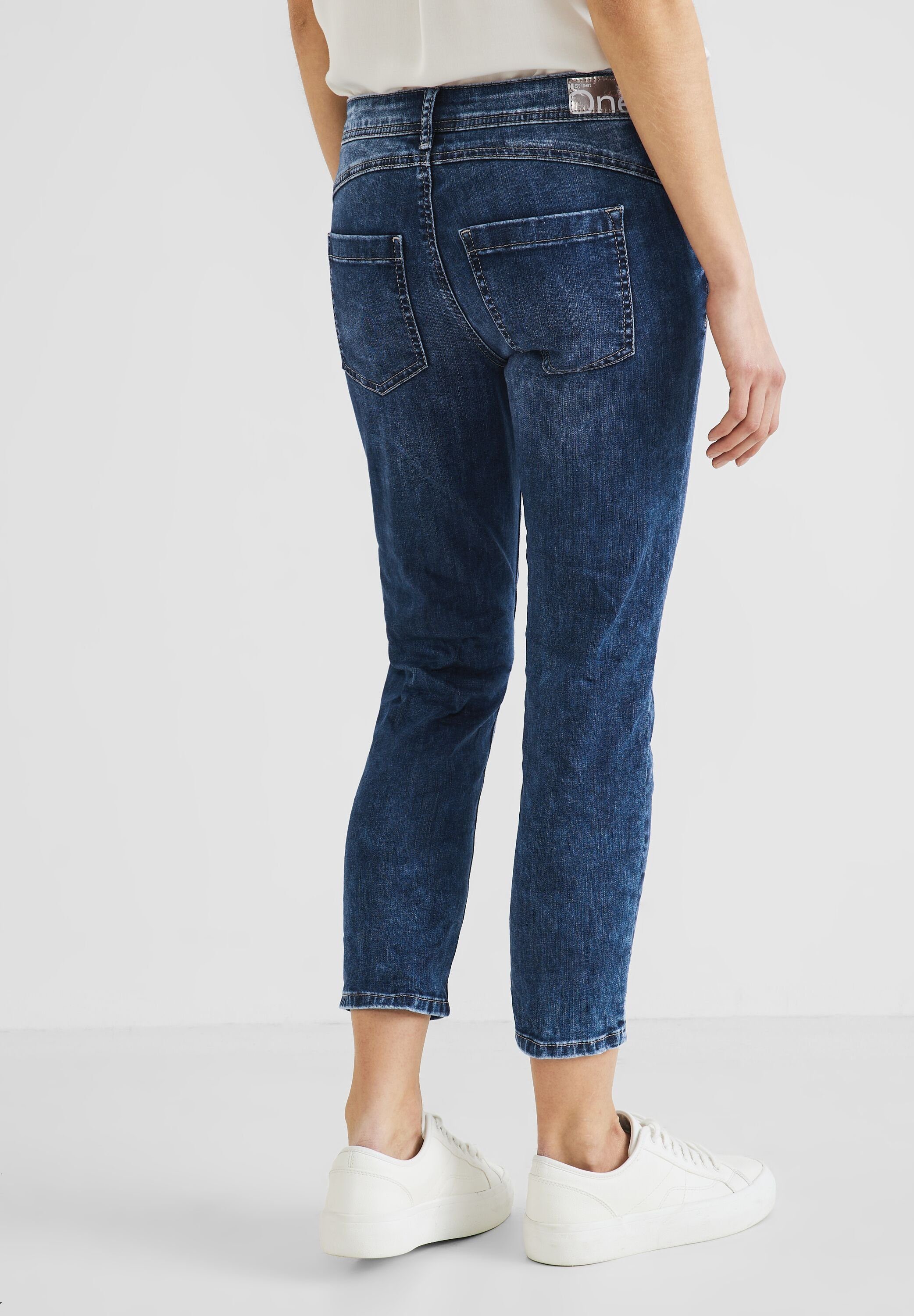 STREET ONE Gerade Jeans mit Reißverschluss 5-Pocket-Style, Knopf