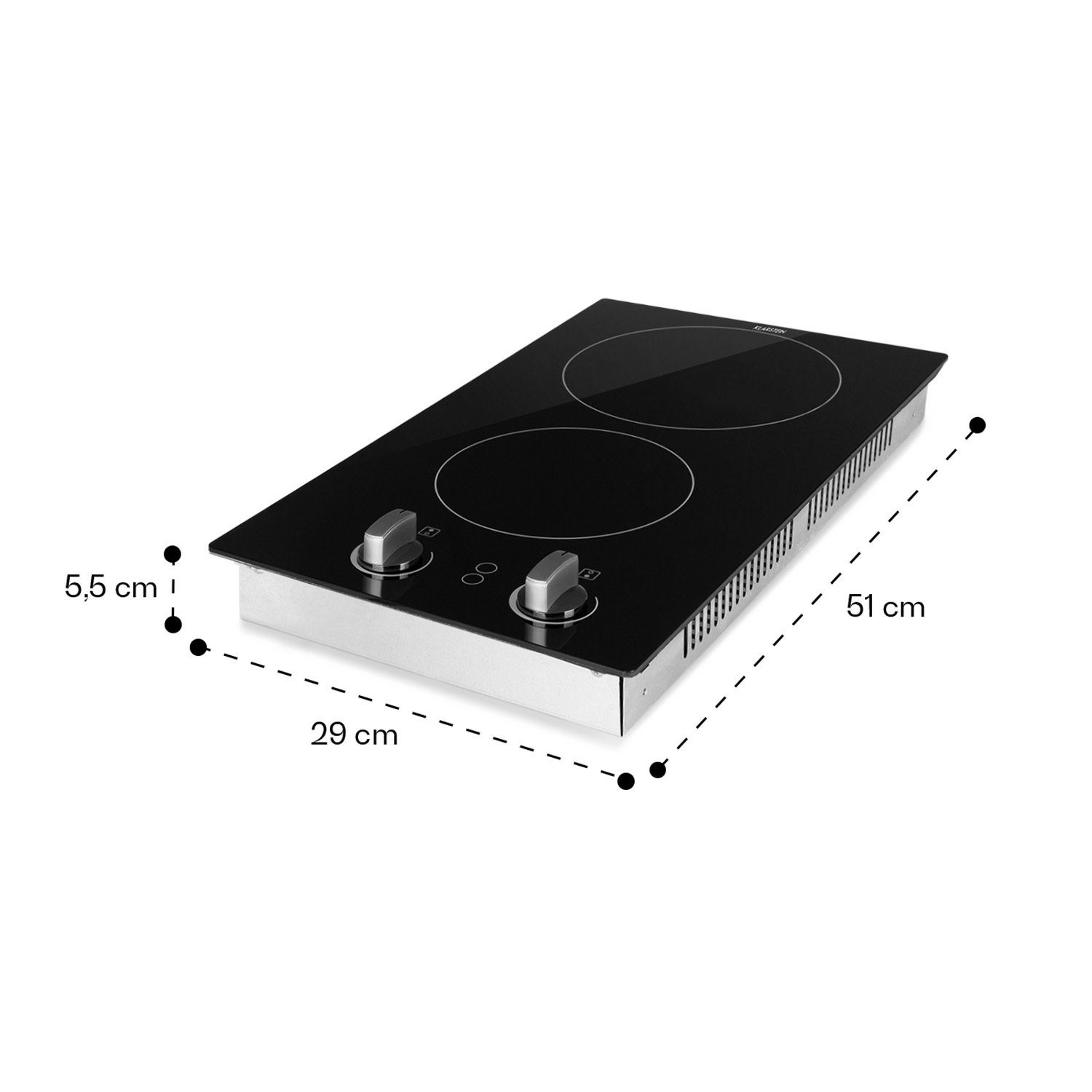 TK15-EasyCook-D TK15-EasyCook-D, Induktions-Kochfeld Klarstein Kochfeld Induktion Induktionskochfeld 2 Glaskeramik Zonen Einbau