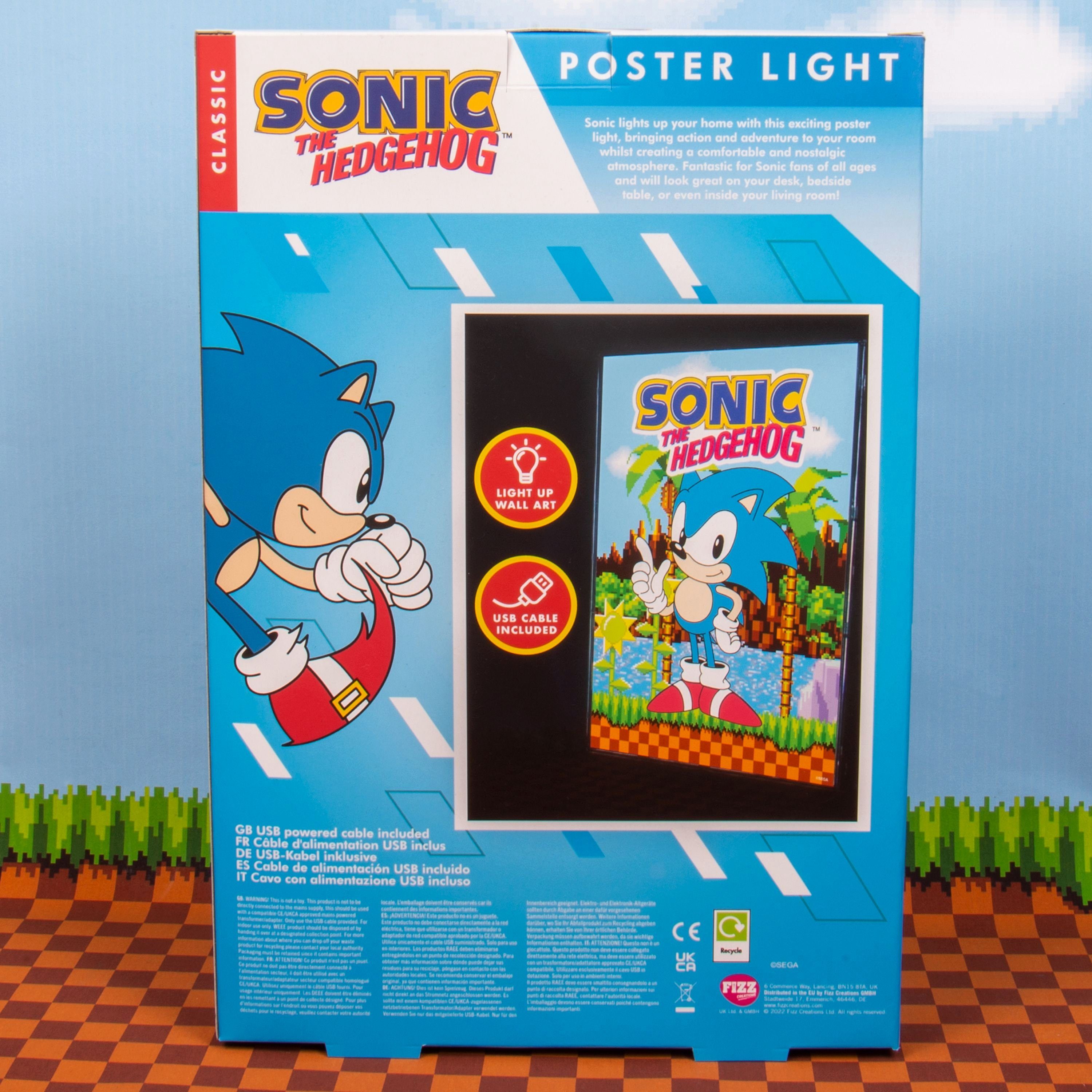 Fizz creations Sonic fest Licht, The Offiziell Dekolicht Sonic The integriert, Hedgehog LED Poster Hedgehog-Merchandise Lizenziertes