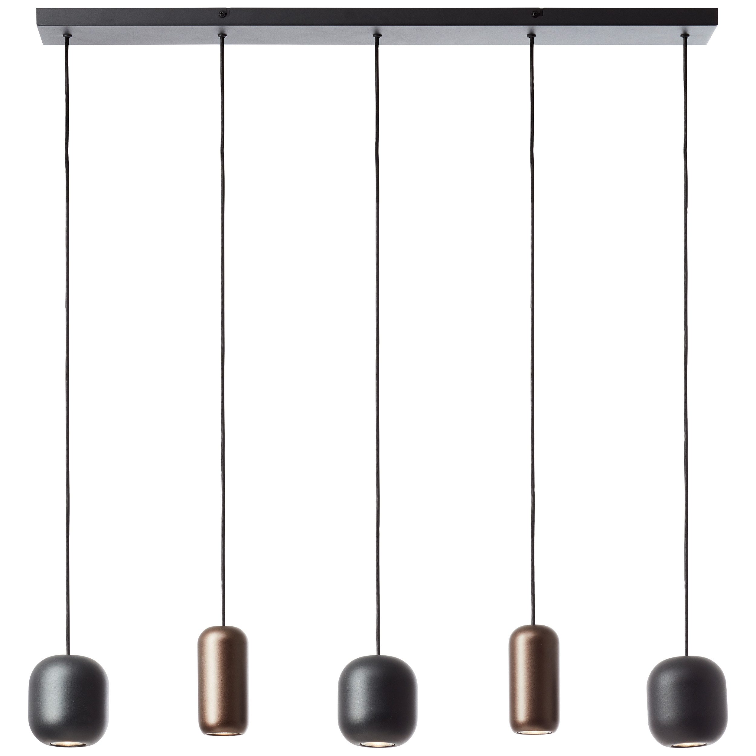 Brilliant Pendelleuchte Jane, ohne Leuchtmittel, H 150 cm, GU10 Fassung, kürzbar, Metall, schwarz braun