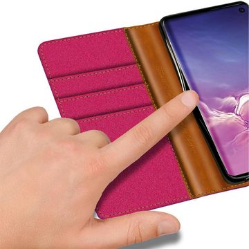 CoolGadget Handyhülle Denim Schutzhülle Flip Case für Samsung Galaxy S10 Plus 6,4 Zoll, Book Cover Handy Tasche Hülle für Samsung S10+ Klapphülle