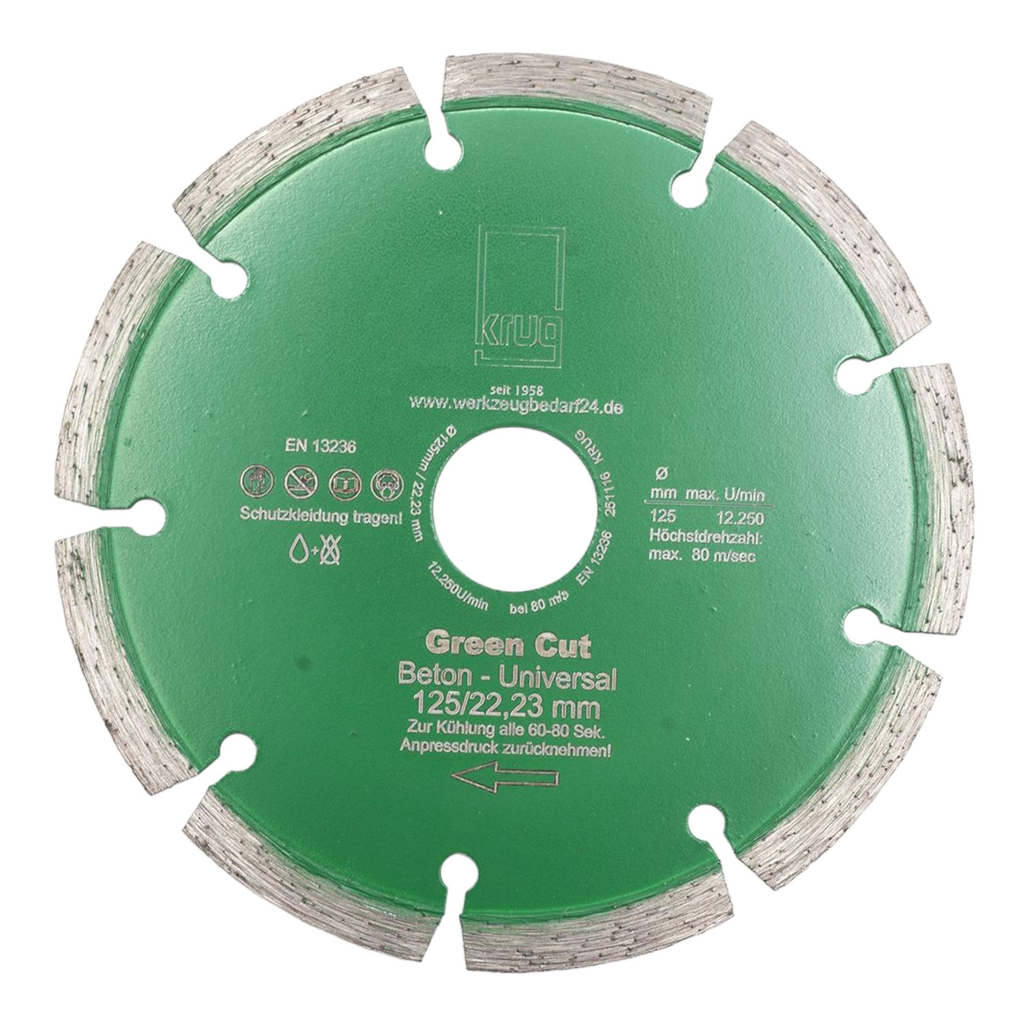 Trennscheiben Diamantscheibe Green Cut Beton Universal 125 mm für Beton Granit