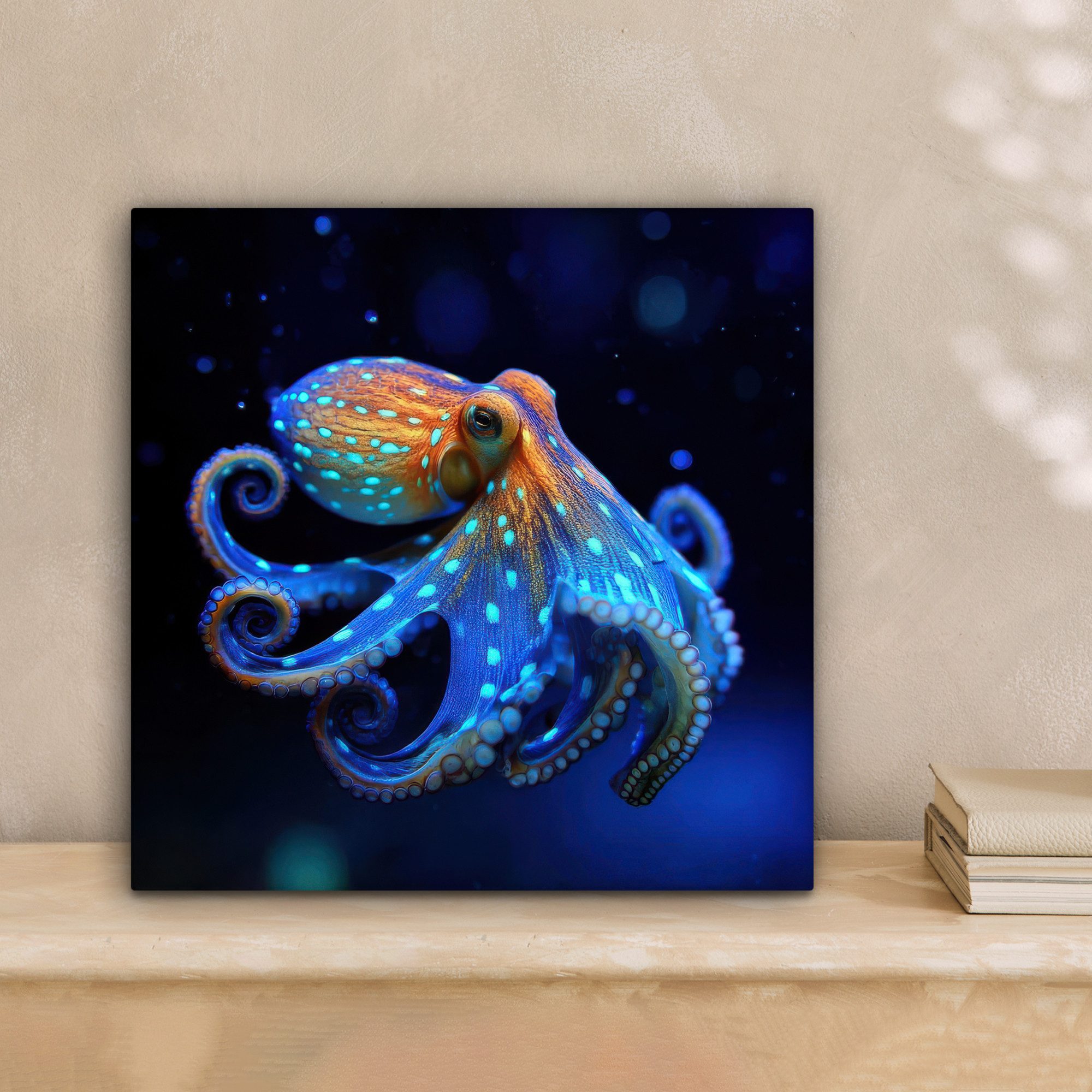 OneMillionCanvasses® Leinwandbild Oktopus - Punkte - Blau - Meer, Fotodruck günstig online kaufen