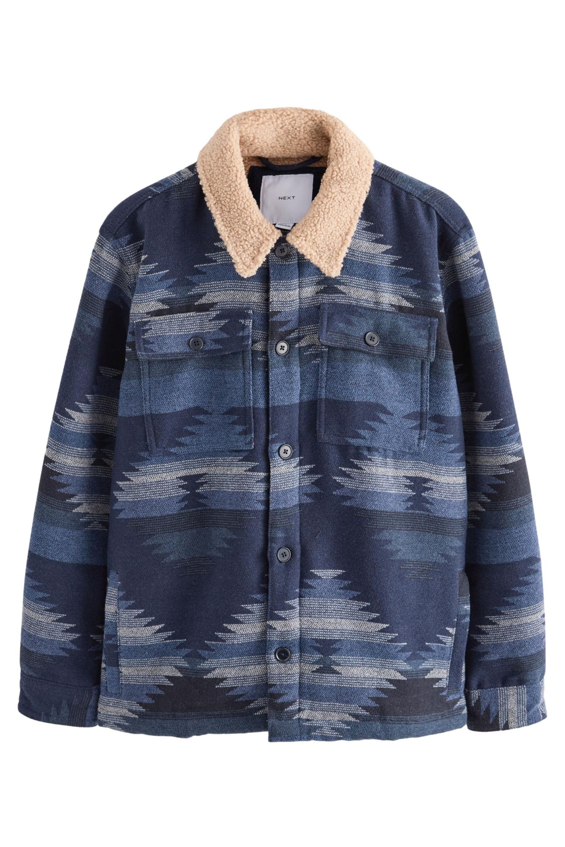 Hemdjacke Hemdjacke mit Borgfutter und Navajo-Muster