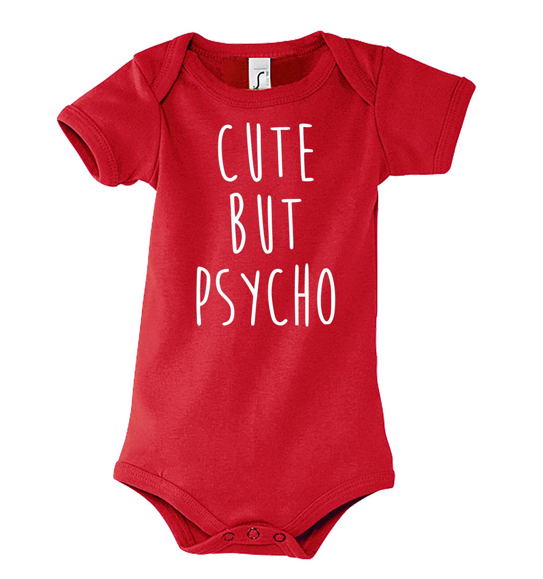 Youth Designz Kurzarmbody Baby Body Strampler Cut but Psycho in tollem Design, mit Frontprint Rot