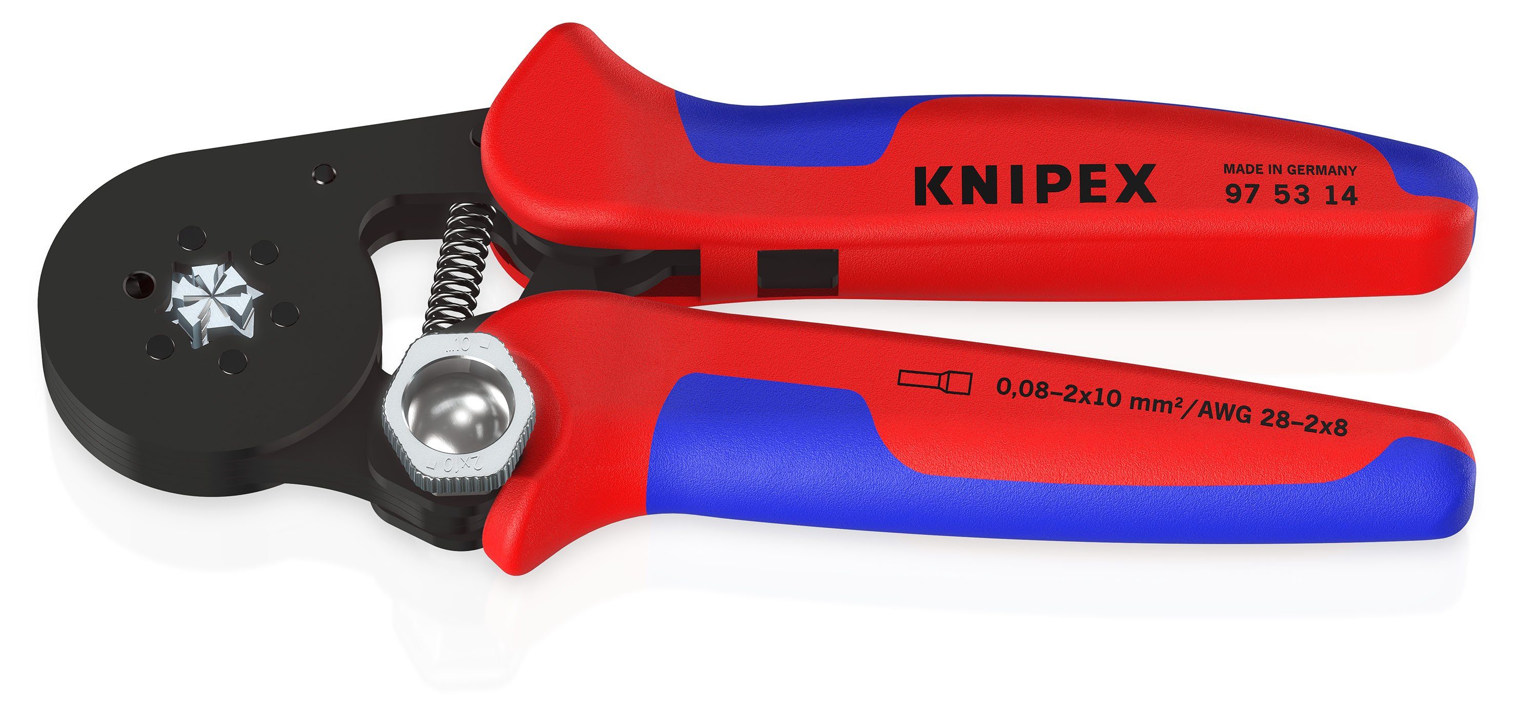 Aderendhülsenzange KNIPEX Automatsiche Crimpzange für Aderendhülsen bis 2 x 10 mm²