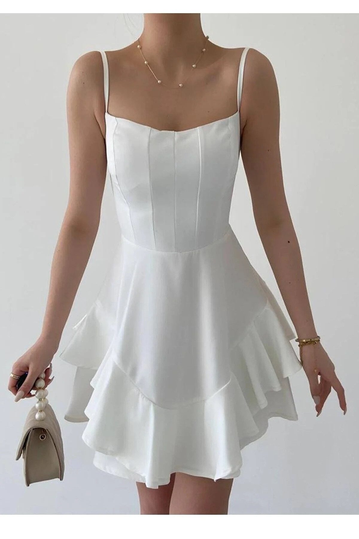 WOMAN VISION Minikleid Kleid mit dünnen Trägern