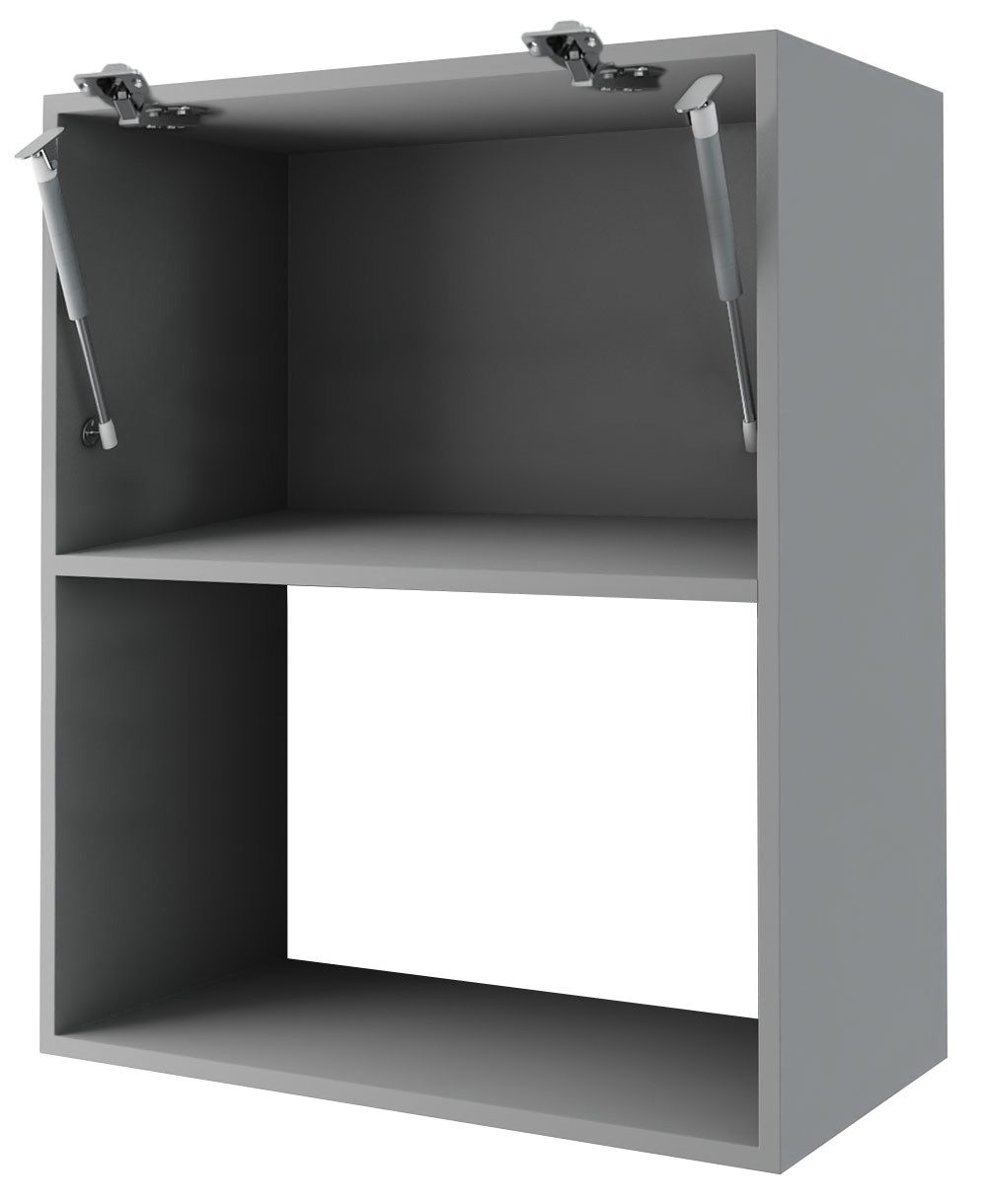 Feldmann-Wohnen Faltlifthängeschrank Avellino (W2MK/60, Mikrowellenumbauschrank mit Klapptür und Gasdruckdämpfer, 1-St., moderne Optik, Acrylfronten, Griffmulde – Bild 4 von 5