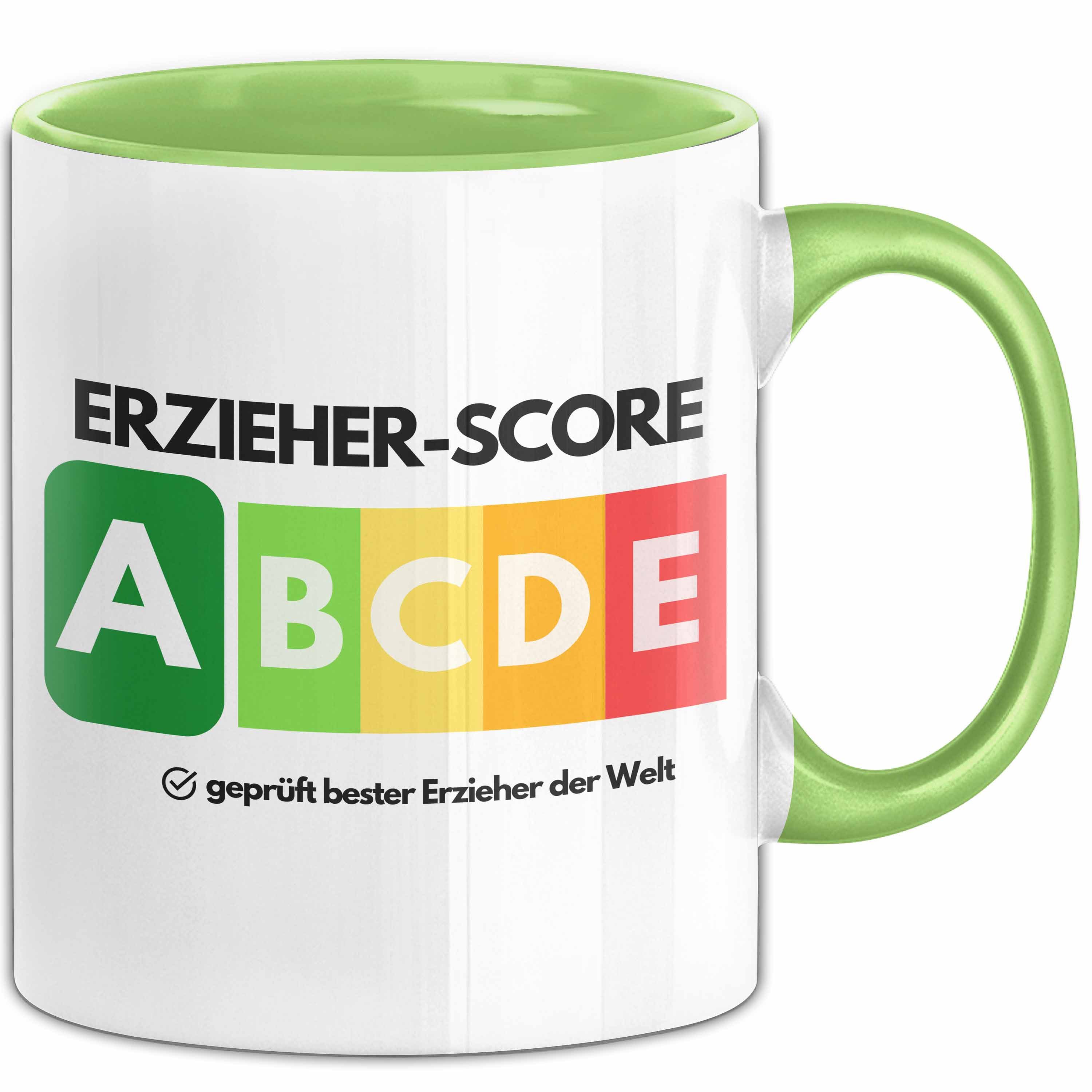 Trendation Tasse Erzieher-Score Tasse Geschenk Bester Erzieher Der Welt Abschied Witz A, Keramik