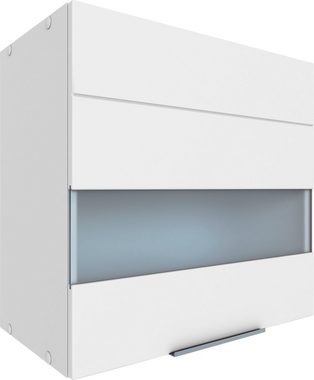 Kochstation Hängeschrank KS-Luhe 60 cm breit, hochwertige MDF-Fronten mit Glaseinsatz
