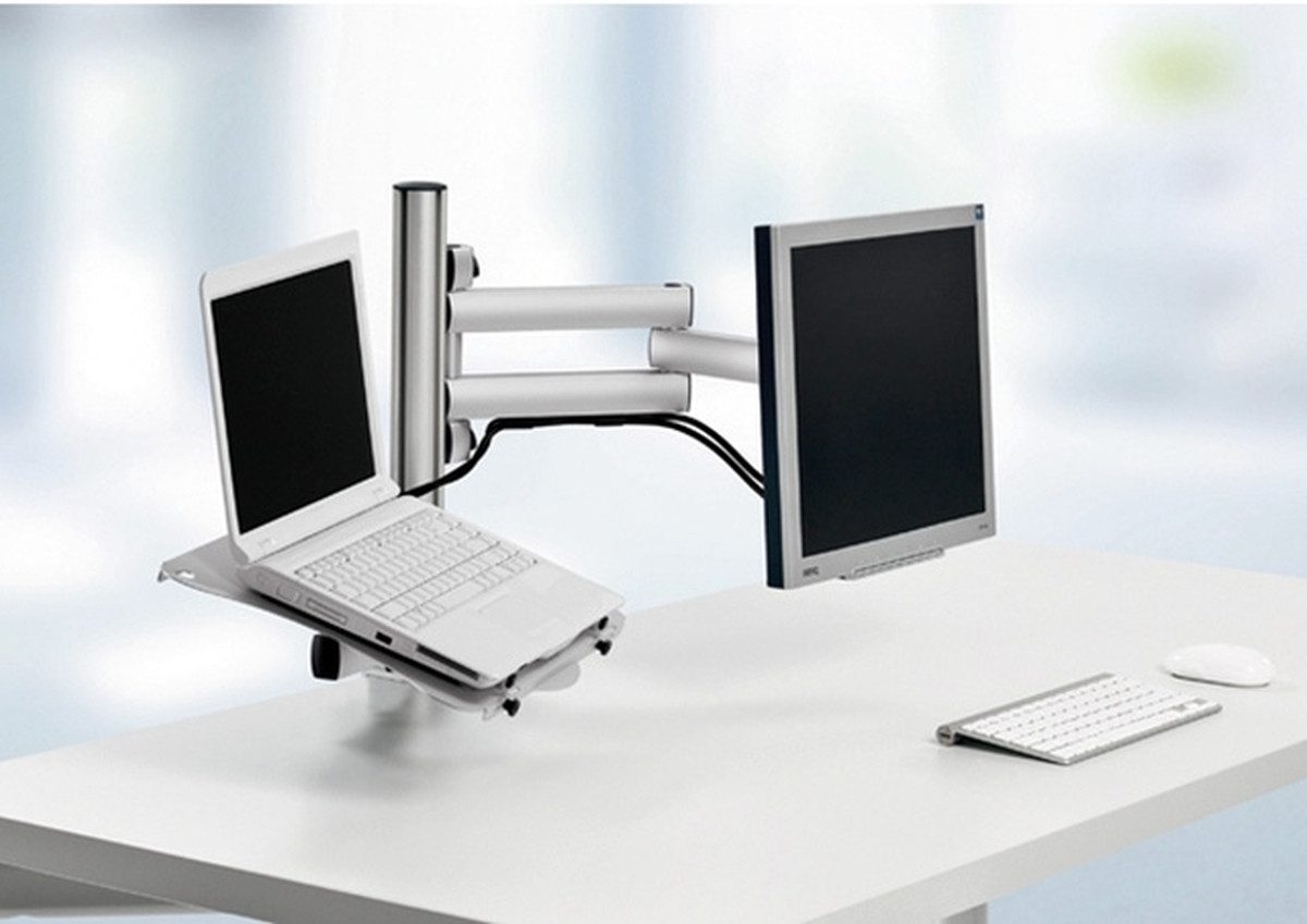 NOVUS Monitor-Halterung Bildschirmträger und Laptopständer Business Kombination