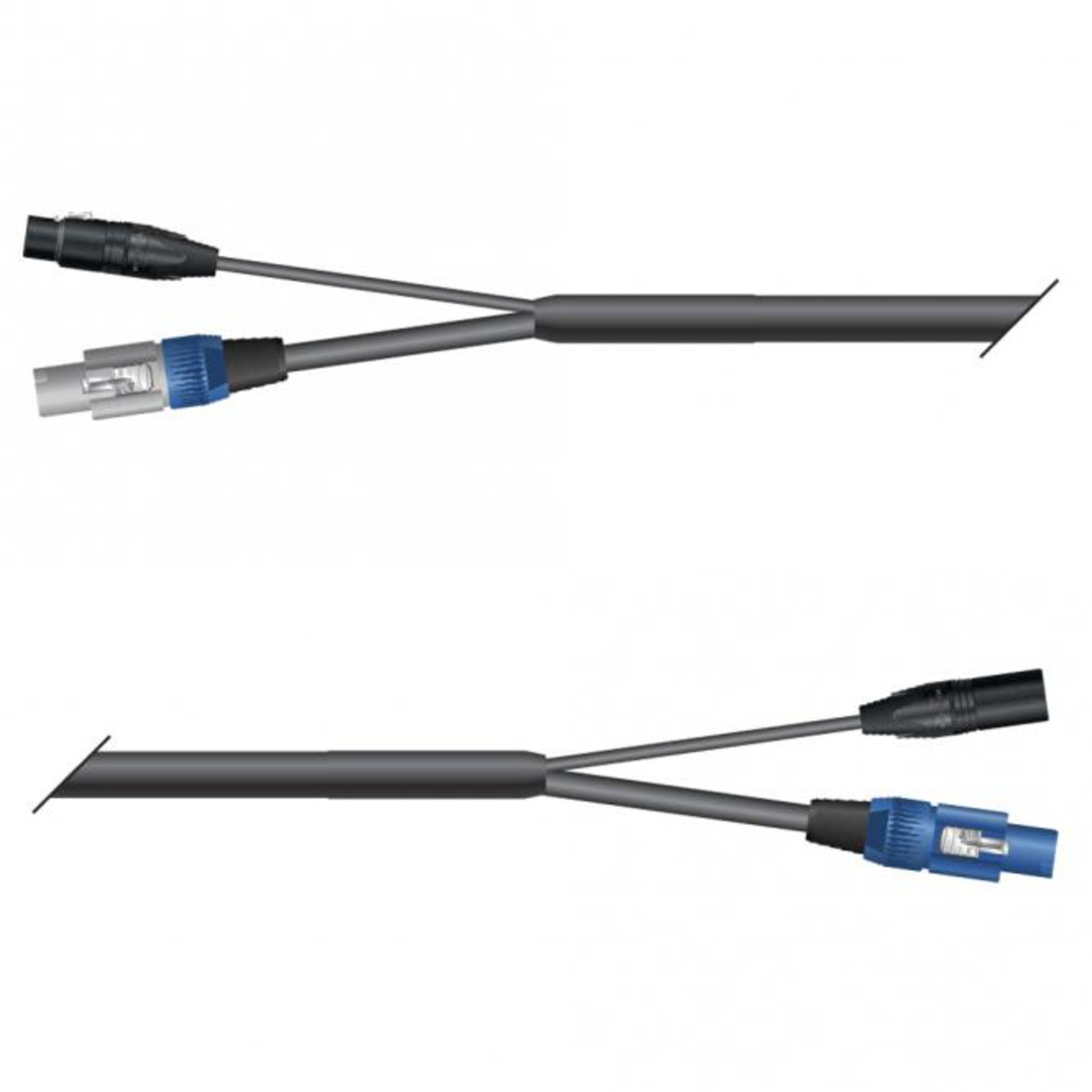 Monolith - grau/blau NC3FXX/MXX-Powercon DMX Kombi Spielzeug-Musikinstrument, + Netz Cable Sommer Netzkab 0,5m
