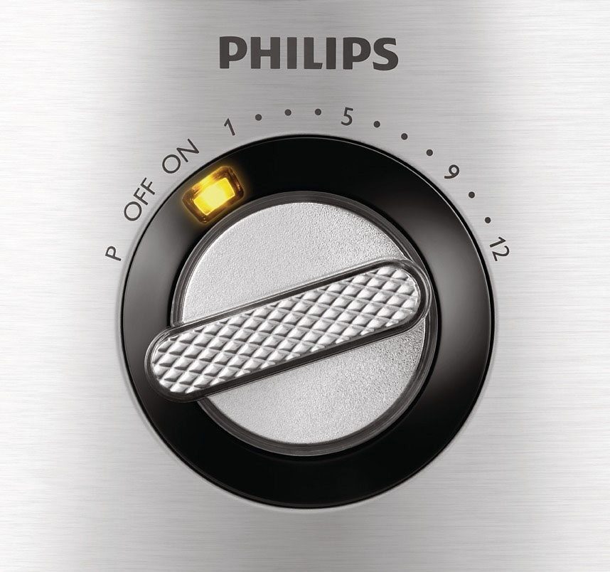 Philips Kompakt-Küchenmaschine HR7778/00, 1300 2 l Schüssel, Entsafter, inkl. Zitruspresse Knethaken, und Standmixer W