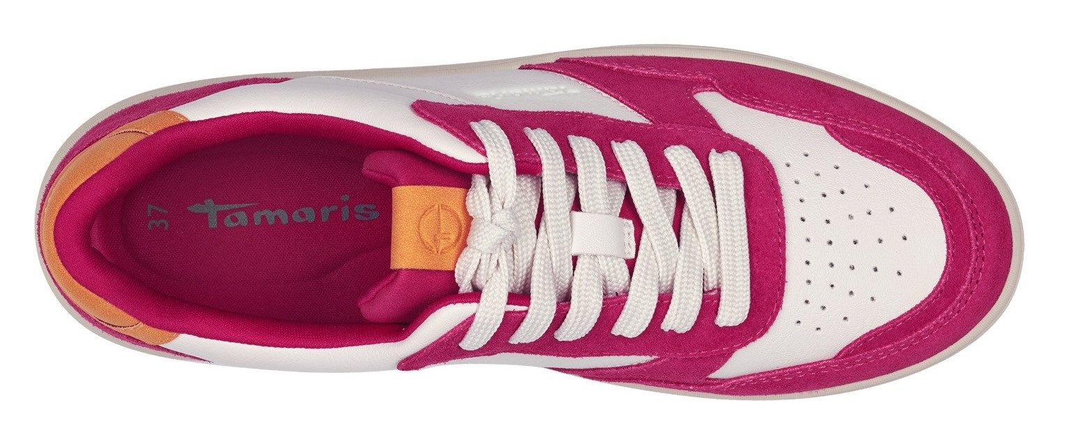 Tamaris Plateausneaker, Freizeitschuh, Halbschuh, Schnürschuh mit Kontrastbesätzen