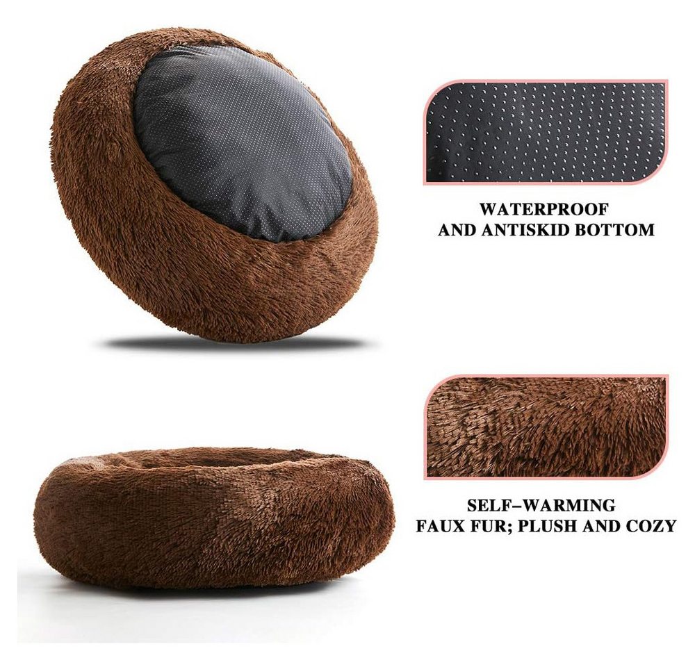 Thumbnail - Daskoo Tierbett Tierbetten Katzenbett waschbar Flauschiges Hundebett Donut Kissen