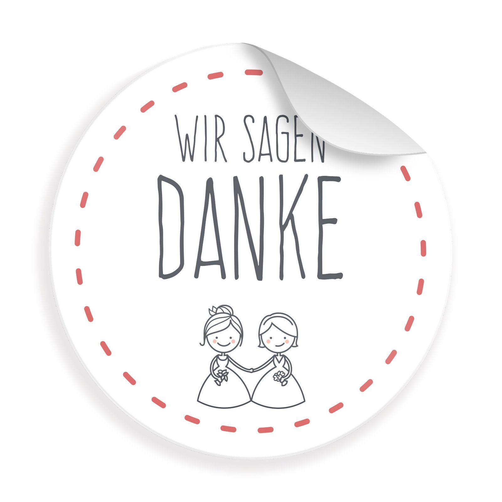 itenga Aufkleber 24 x Sticker „Wir sagen Danke Frau & Frau“ (Motiv 54)