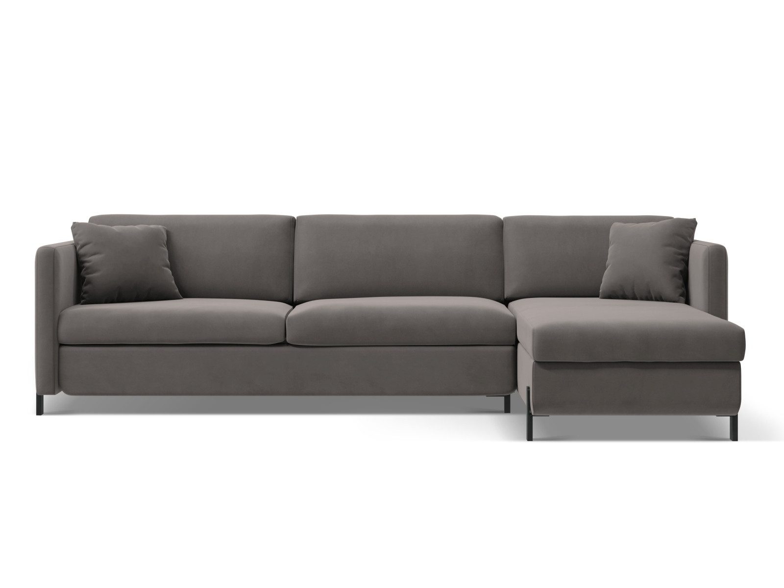 Micadoni Samtstoff Ecksofa mit Bettfunktion Rechts Gloria, mit Schlaffunktion 4-Sitzer