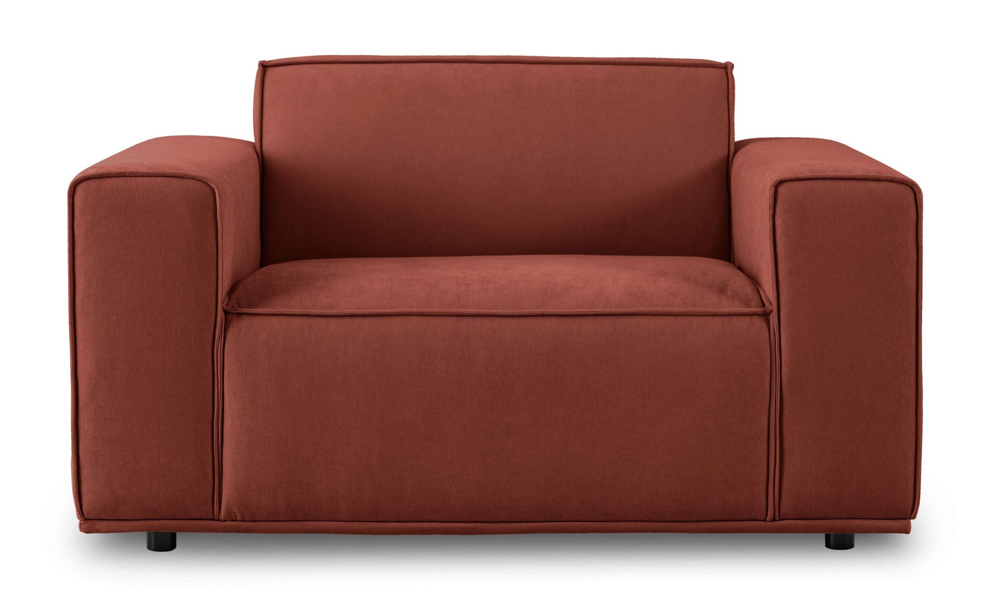 Home affaire Loveseat Avelin, 1.5 Sitzer, 140 cm, Chenille, Struktur-Boucle, mit Wellenunterfederung, Kedernaht, bodentief, Skandi-Design